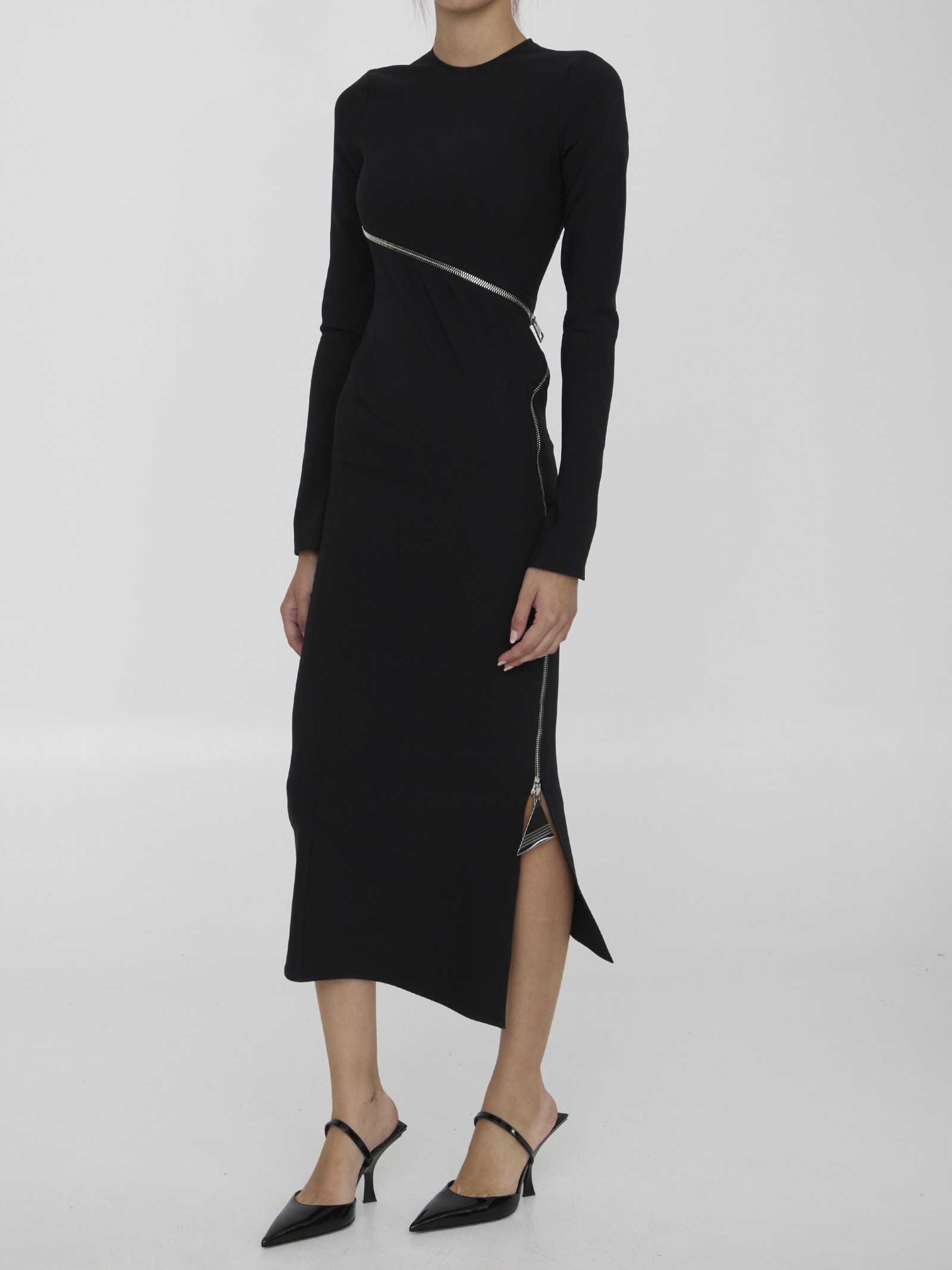 Shop Attico Midi Dress In Black