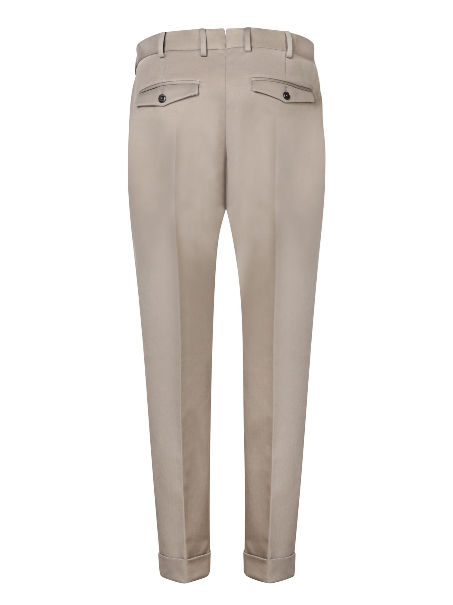 Pt Torino Beige Trousers With Front Pleat In Neutral