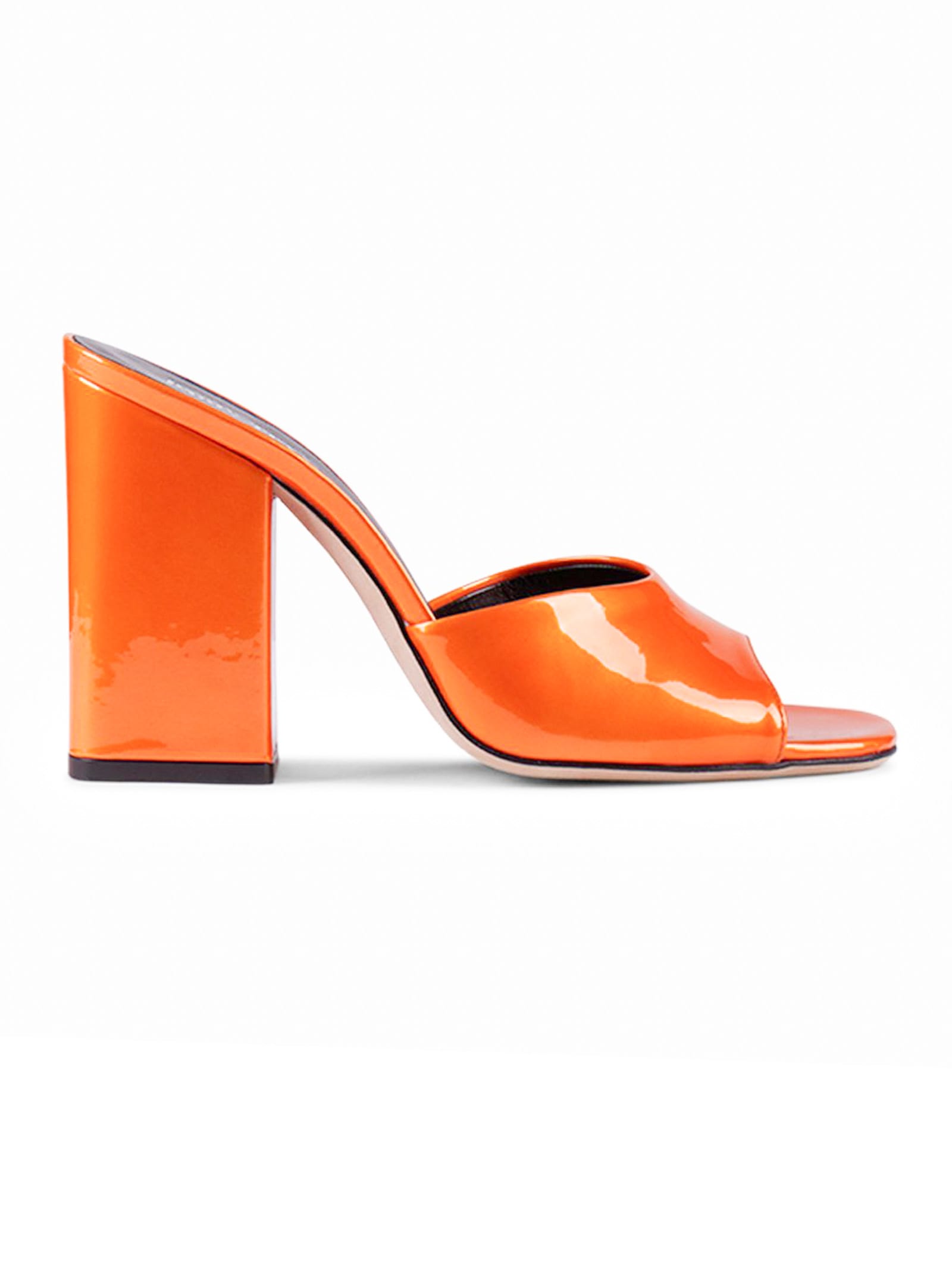 Paris Texas Orange Leather Sandals