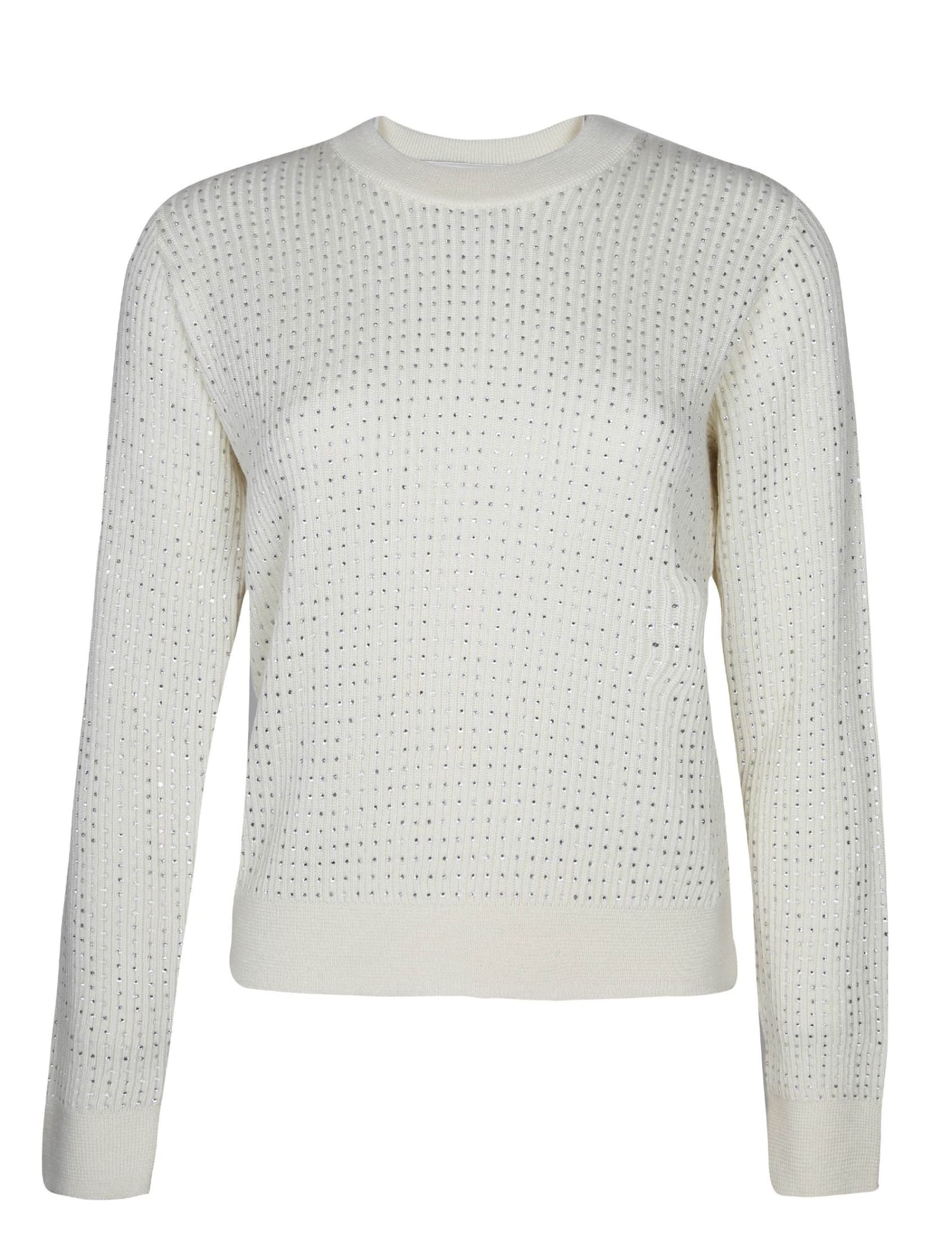 Shop Golden Goose Journey Sweater In Wool With Applied Crystals In White