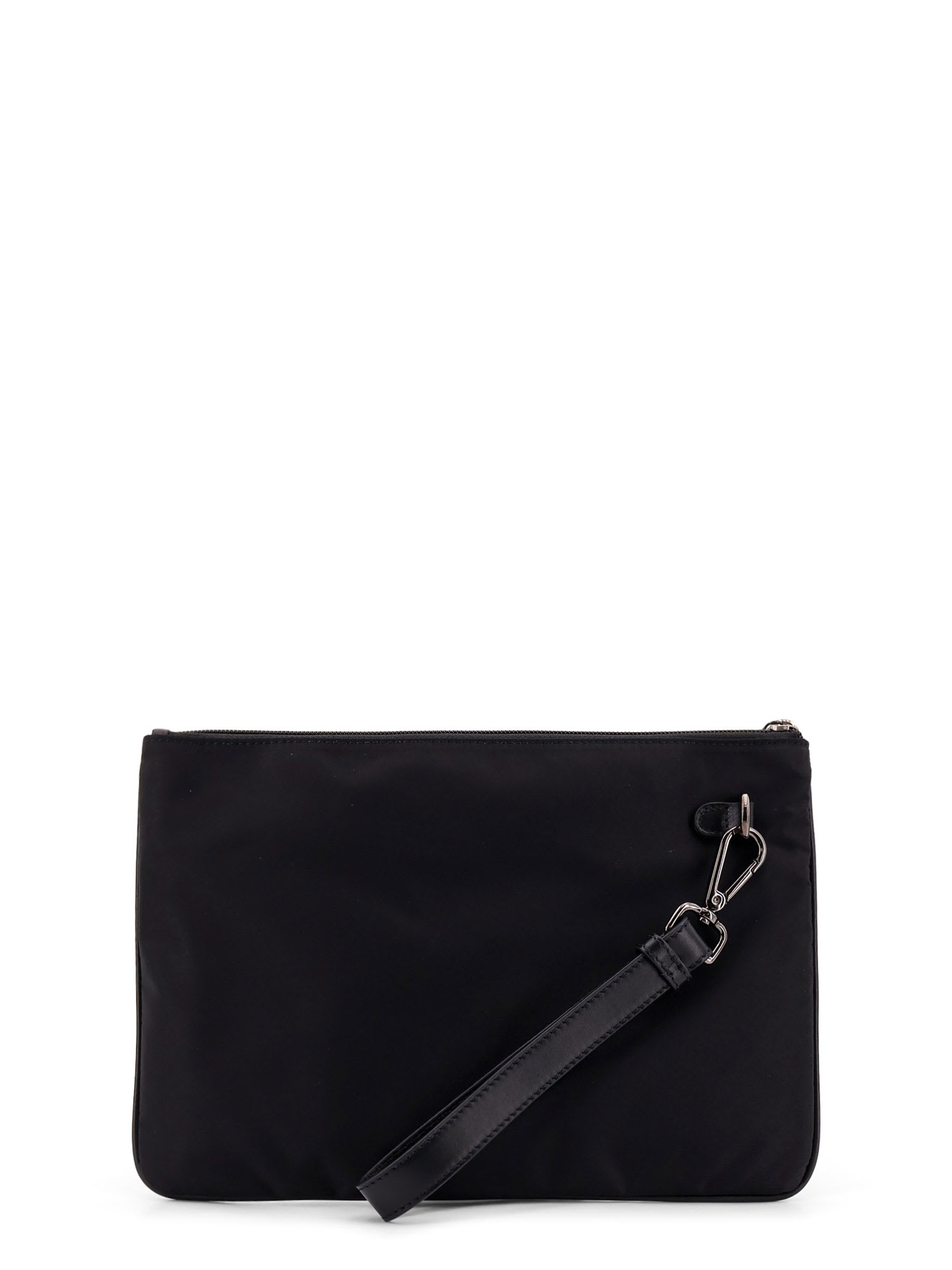 Kiton Nylon Clutch Bag With Metal Lettering Logo