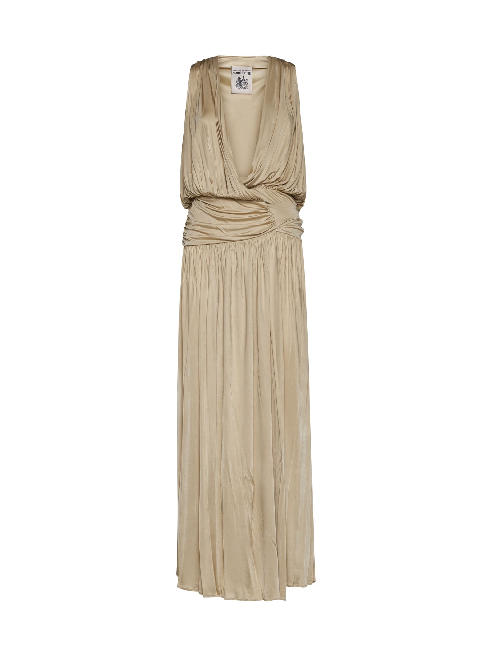 Shop Semicouture Dress In Camel Light