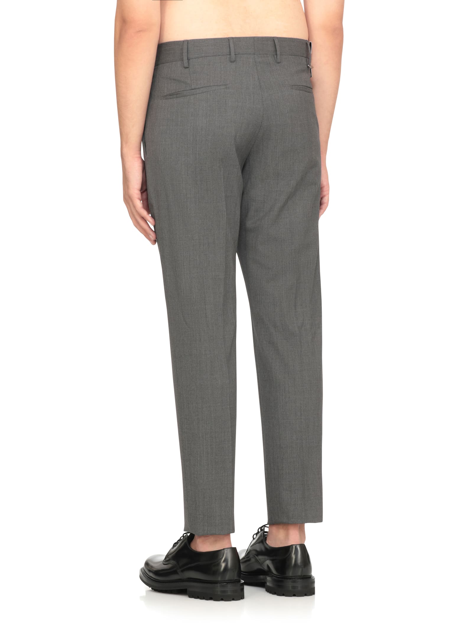 Pt Torino Rebel Stretch Wool Trousers In Gray