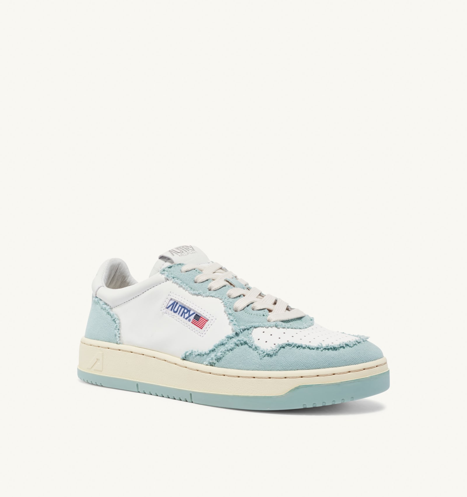 Shop Autry Medalist Low Canvas In Bi Blue Surf