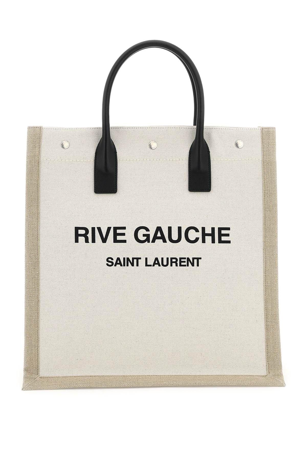 Shop Saint Laurent Rive Gauche N/s Canvas Tote Bag