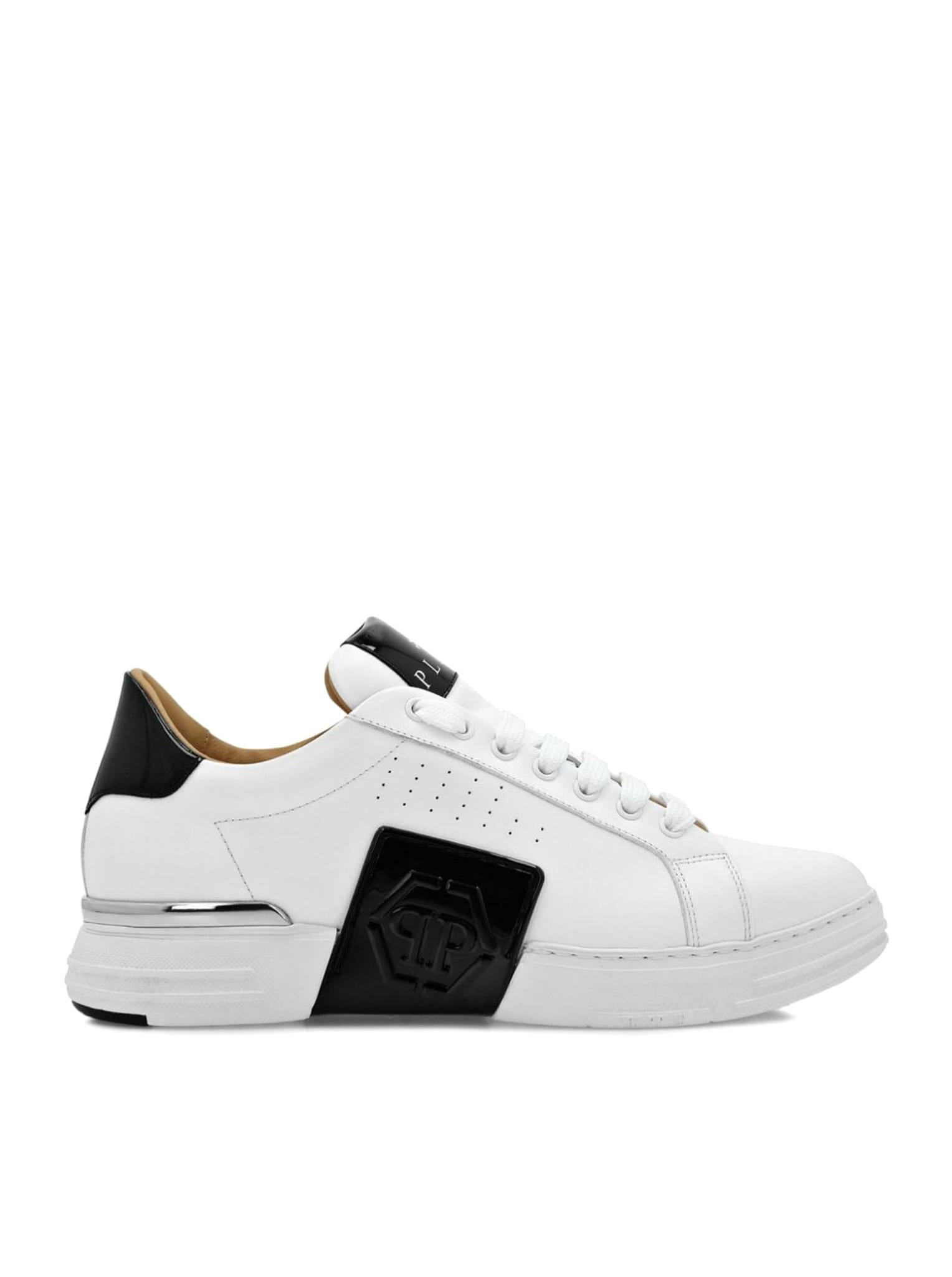 Shop Philipp Plein Lo-top Hexagon Sneakers In White