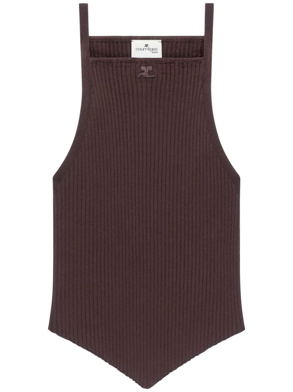 Shop Courrèges Tank Top In Chocolate