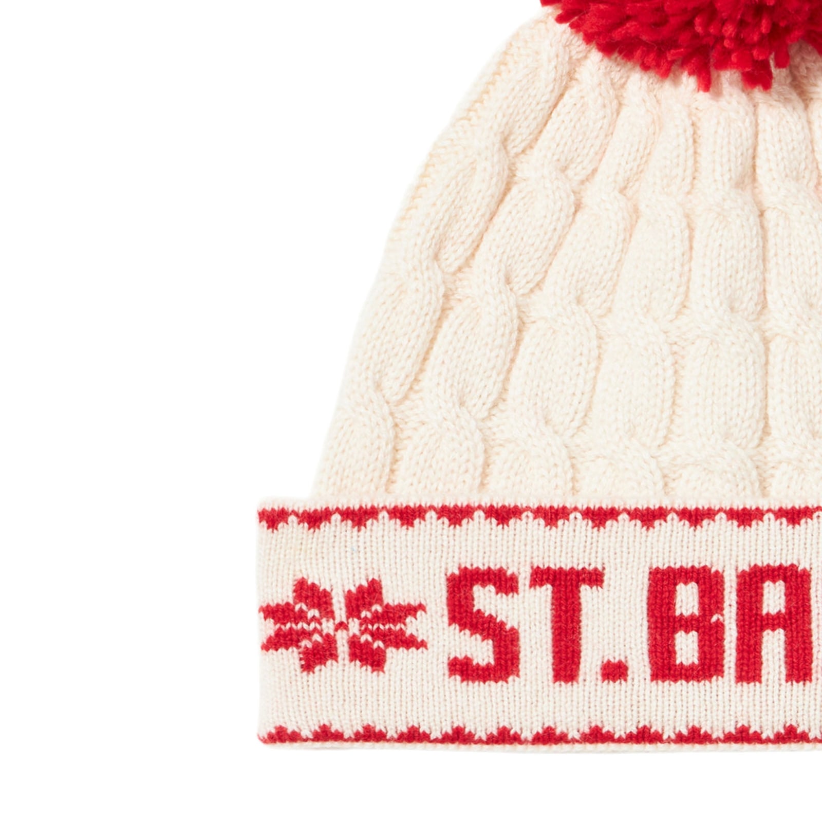 Mc2 Saint Barth Woman White Beanie With Pompon In White