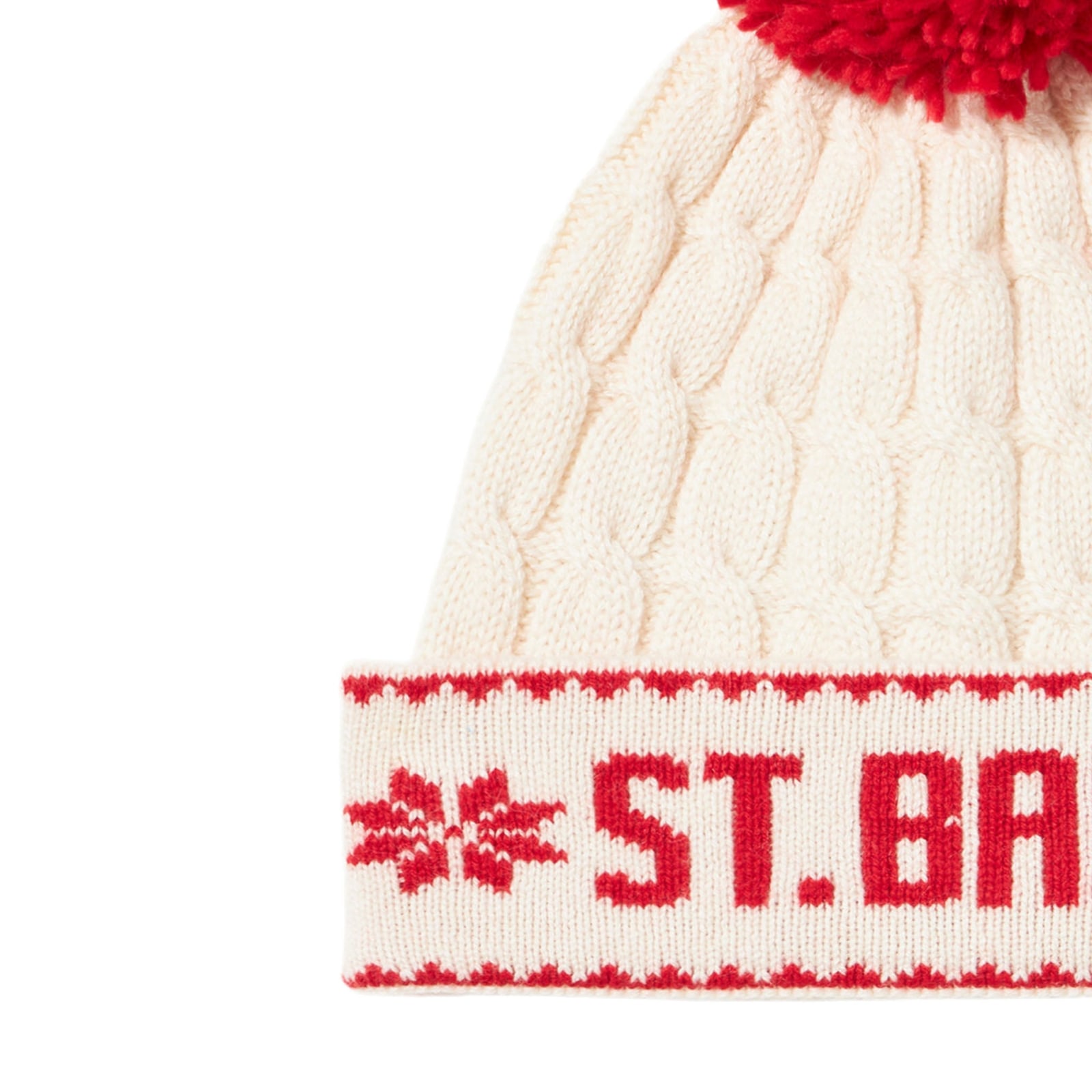 Shop Mc2 Saint Barth Woman White Beanie With Pompon