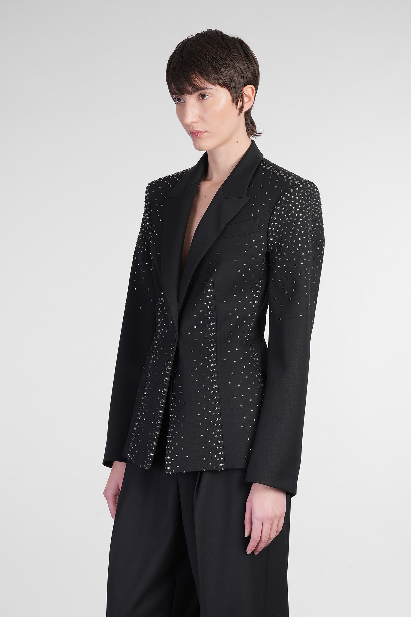 Attico Blazer In Black Wool