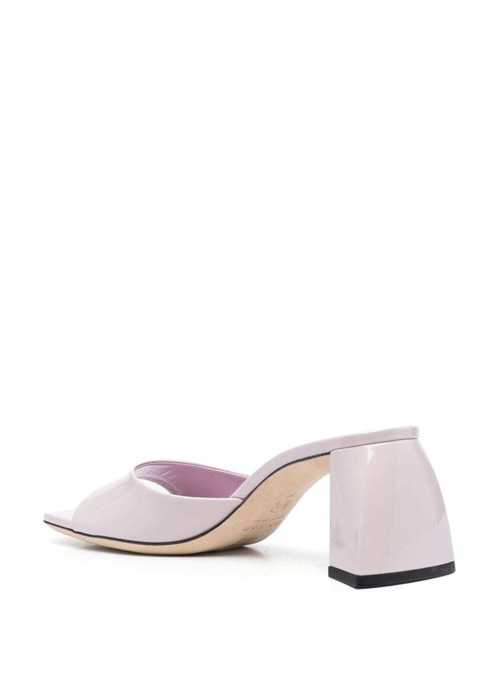 Shop By Far Romy Pink Mules In Patent Leather Woman  In White