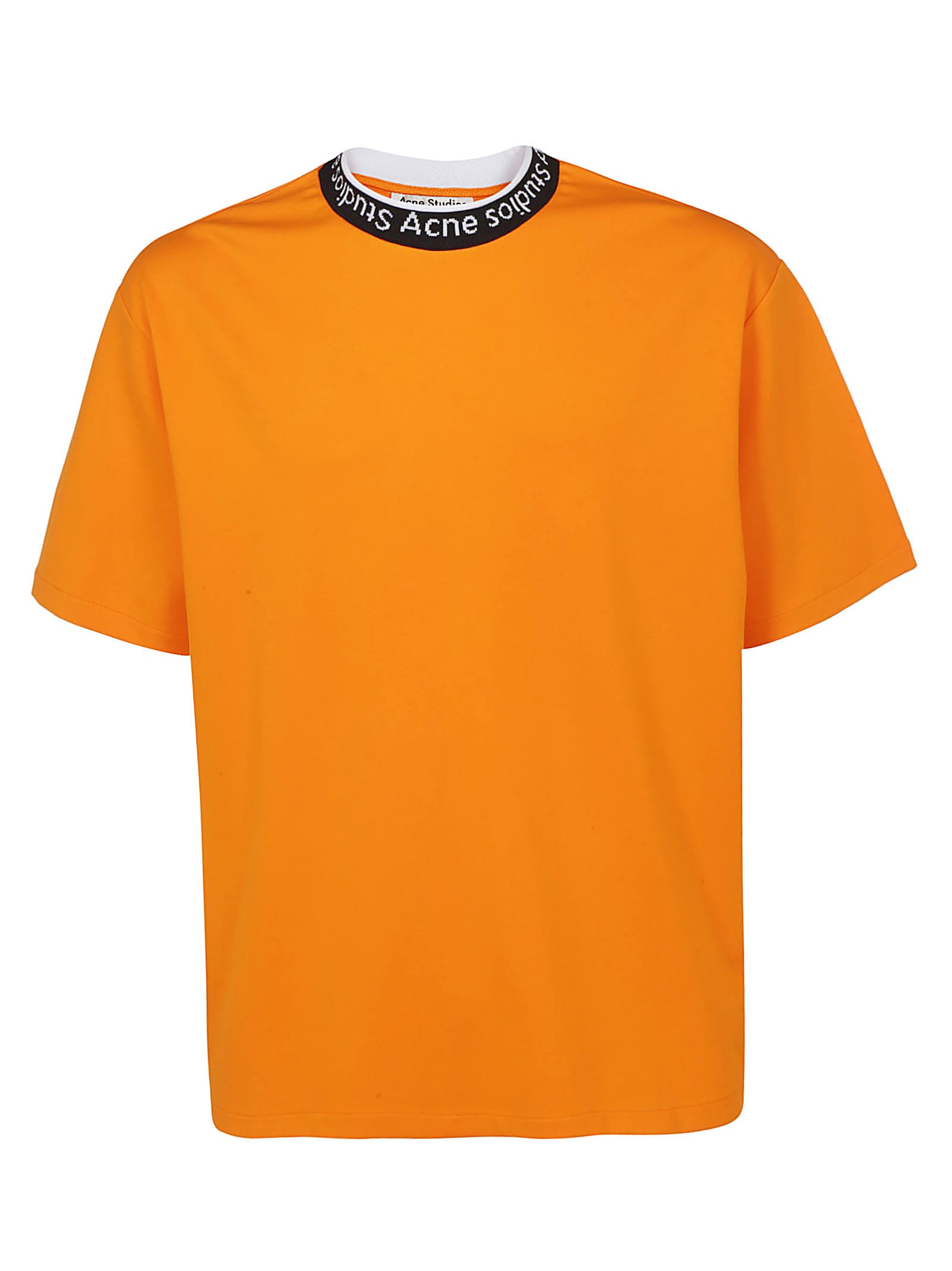 Acne Studios Logo Neck T-shirt Orange | ModeSens
