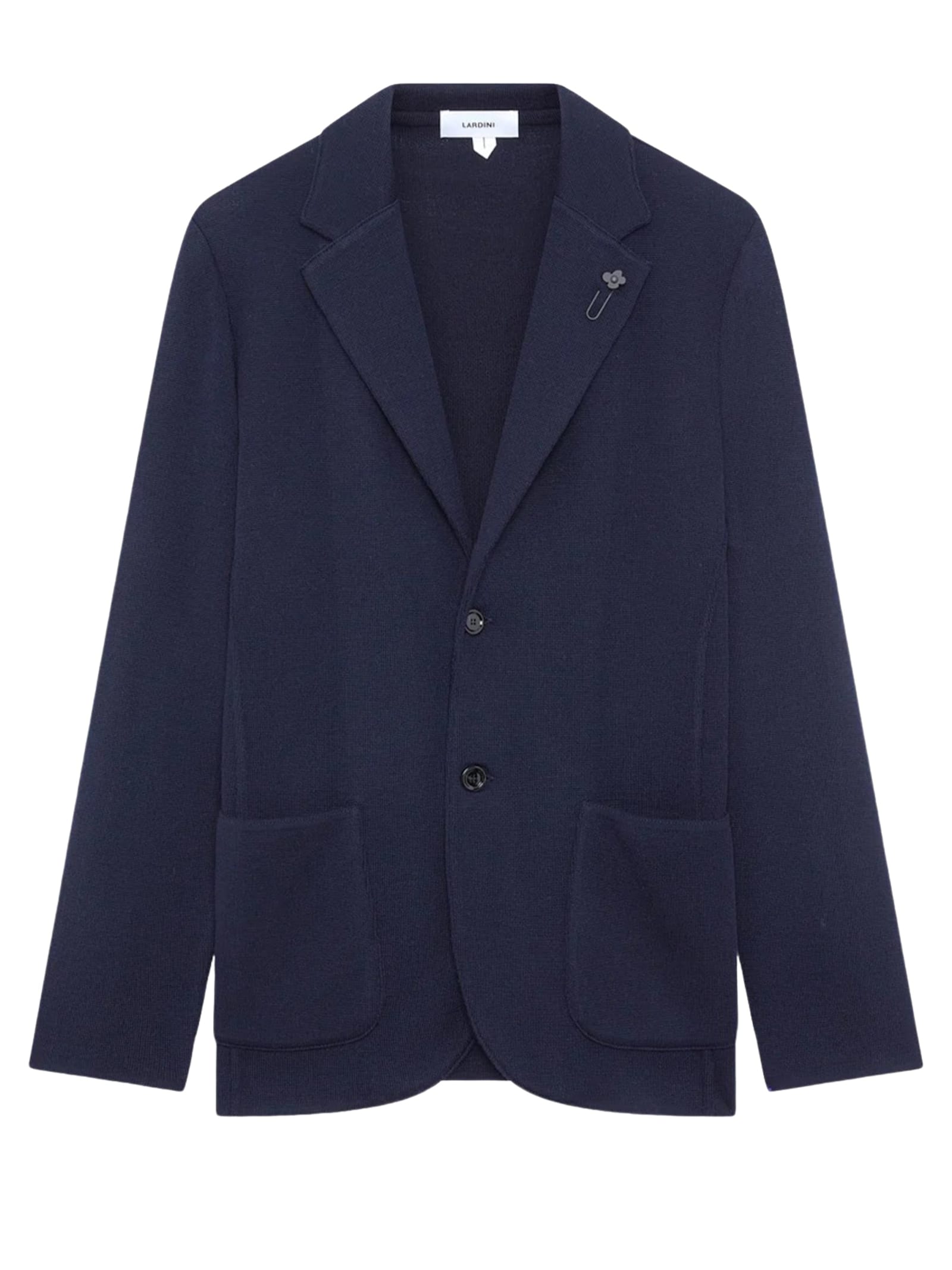 Lardini Doublebrested Knitted Jacket In Blue