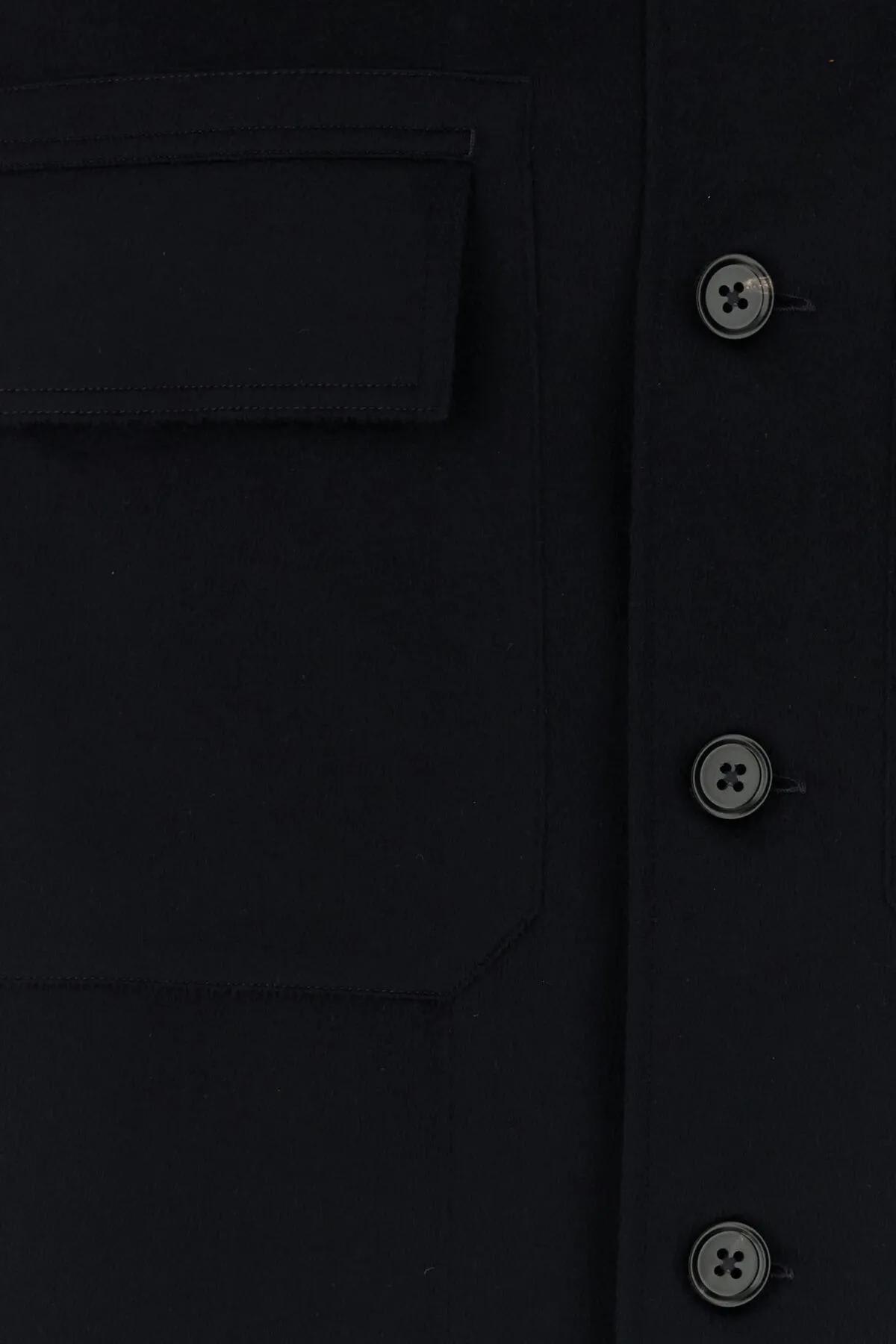 Shop Zegna Midnight Blue Cashmere Shirt