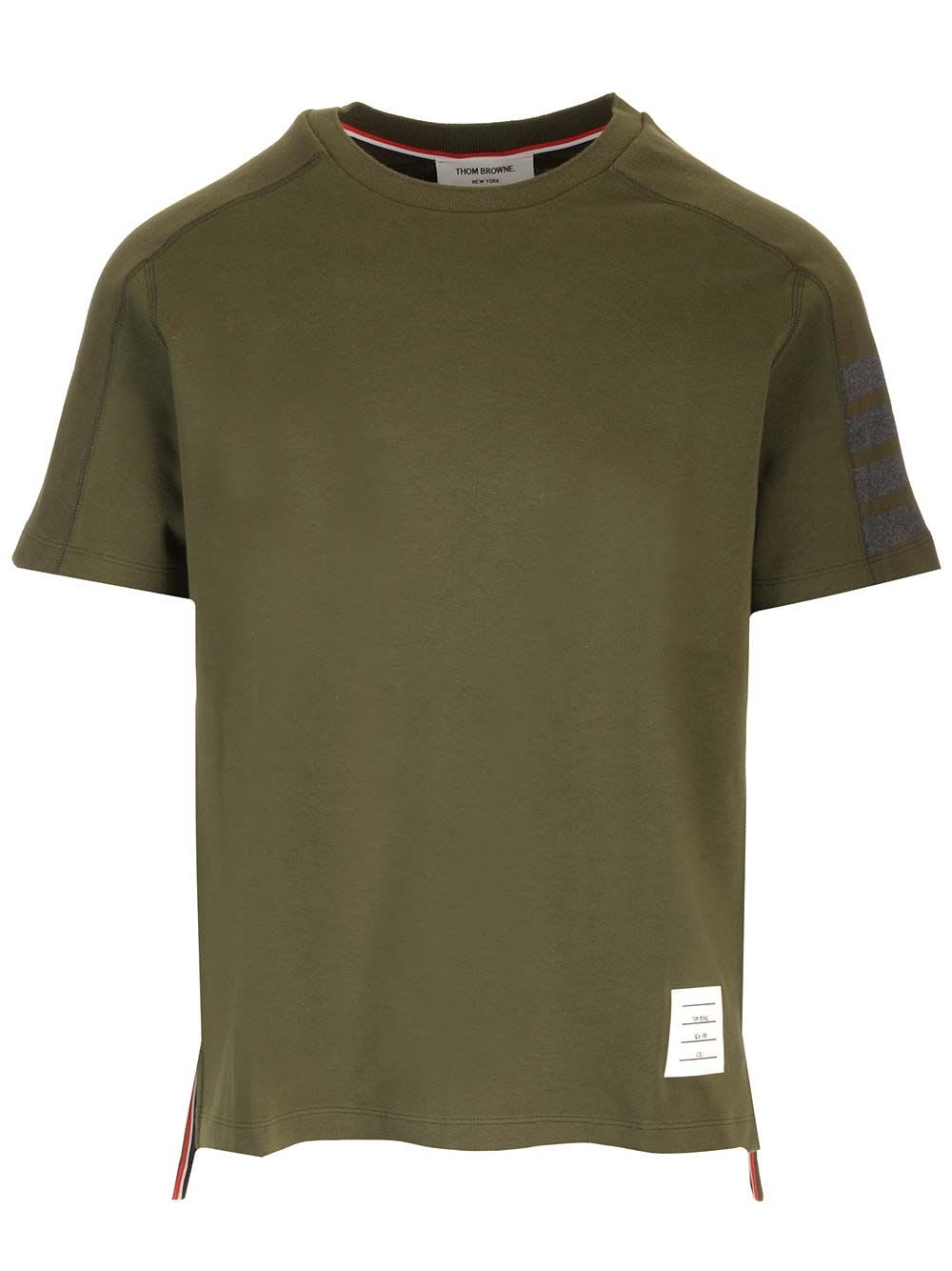 Shop Thom Browne Green T-shirt 4-bar