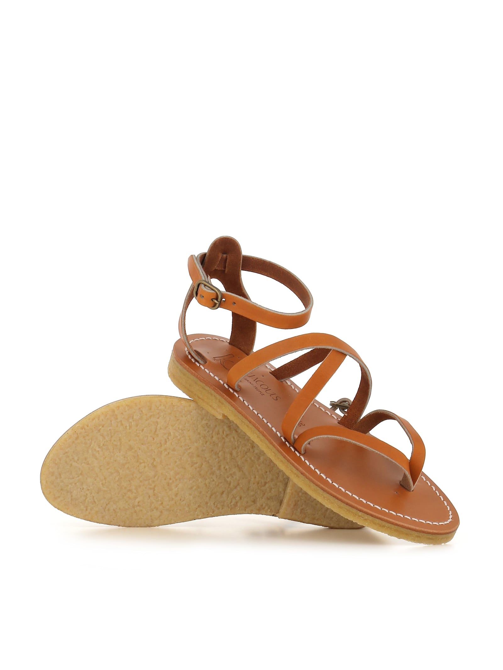 Kjacques Epicure Strappy Flat Sandals In Leather