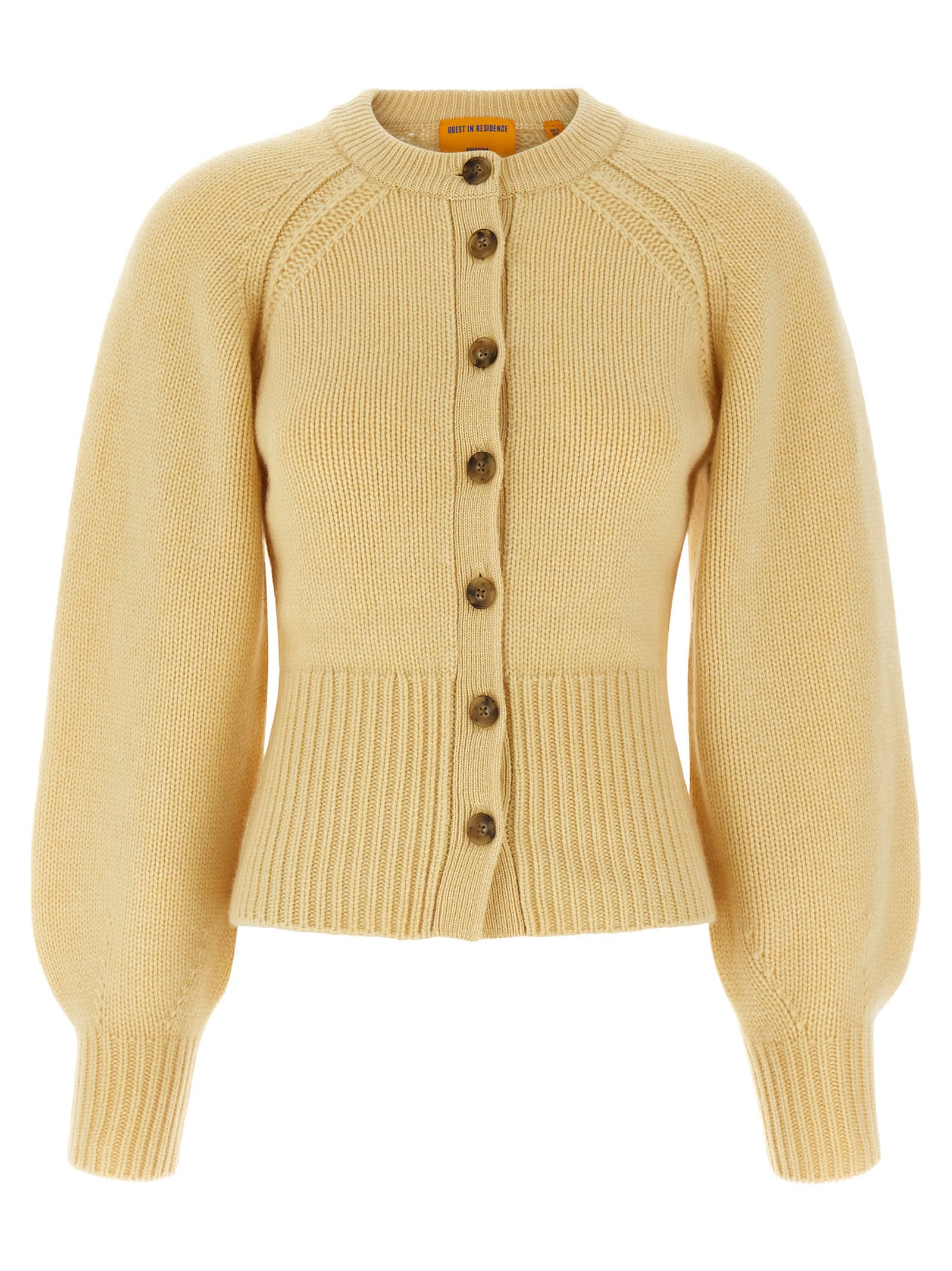 Guest In Residence Sculpted Cardigan In Yellow