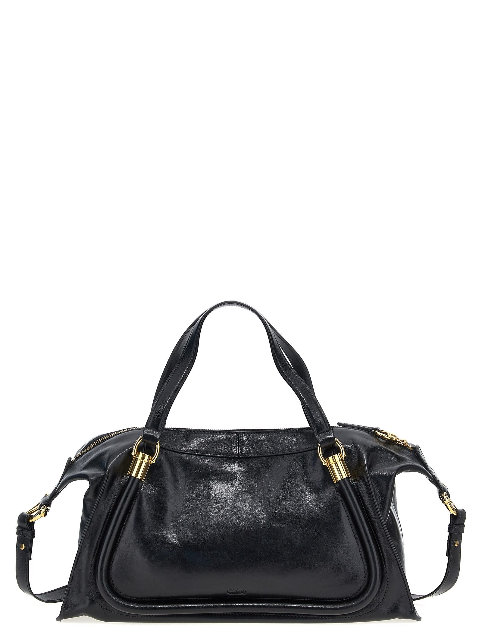 Shop Chloé Paraty 24 Handbag In Black