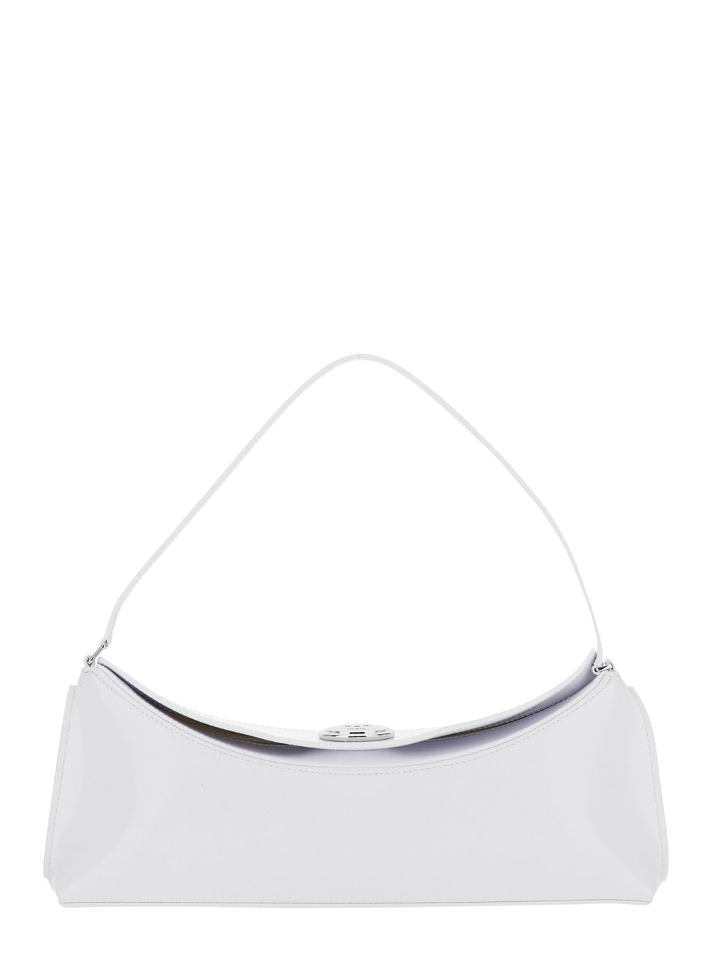 Jacquemus Le Calisso White Shoulder Bag With Engraved Snap Button In Leather Woman In White