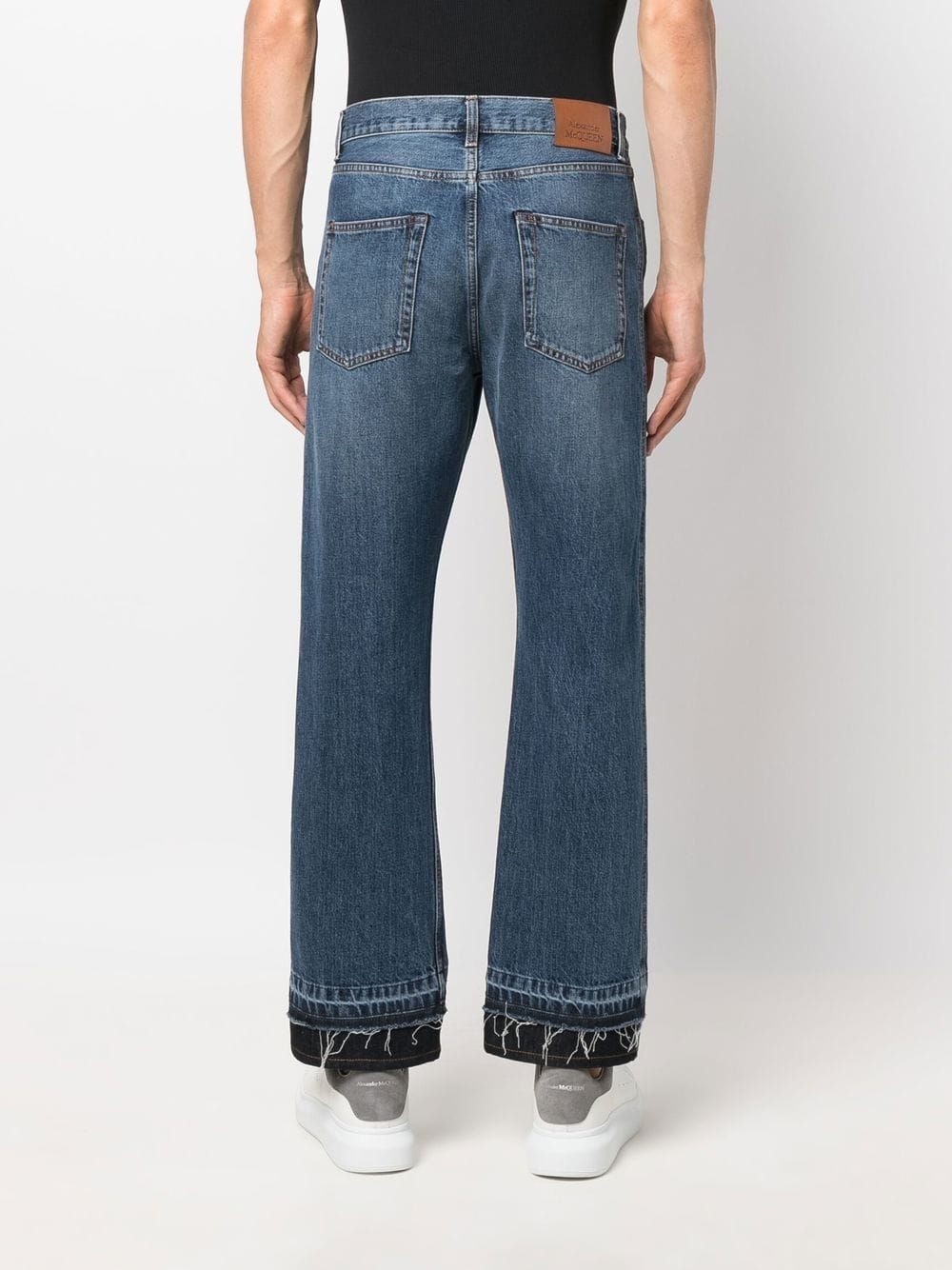 Alexander Mcqueen Straight-leg Cropped Jeans In Blue