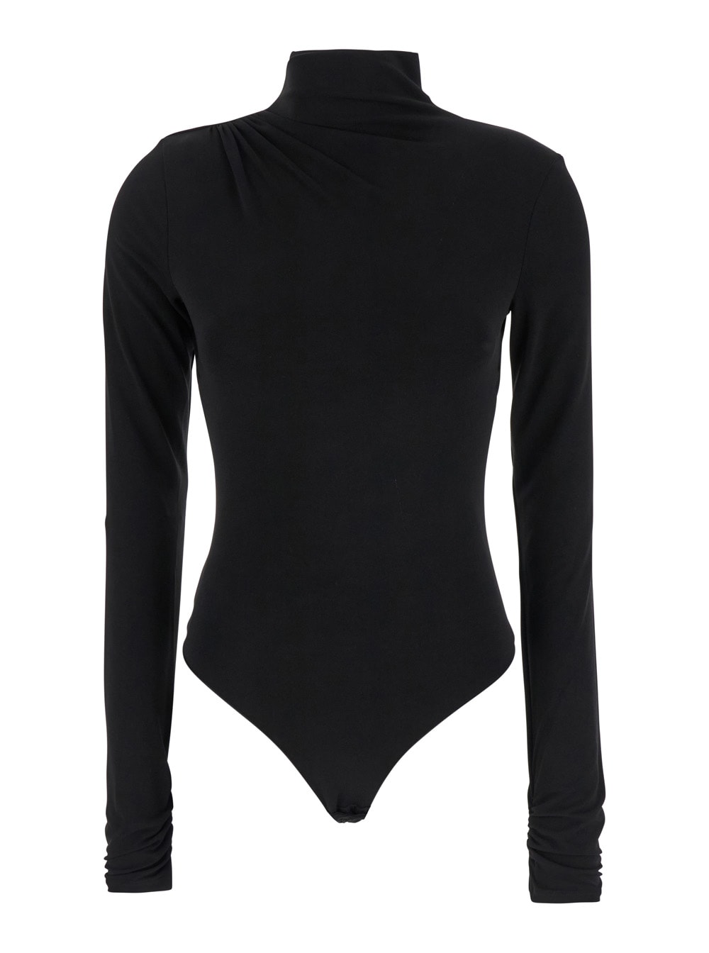 The Andamane parker Black Top With Rear Opening In Stretch Jersey Woman