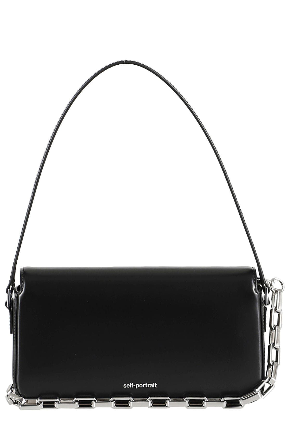 Shop Self-portrait Baguette Bag In Black