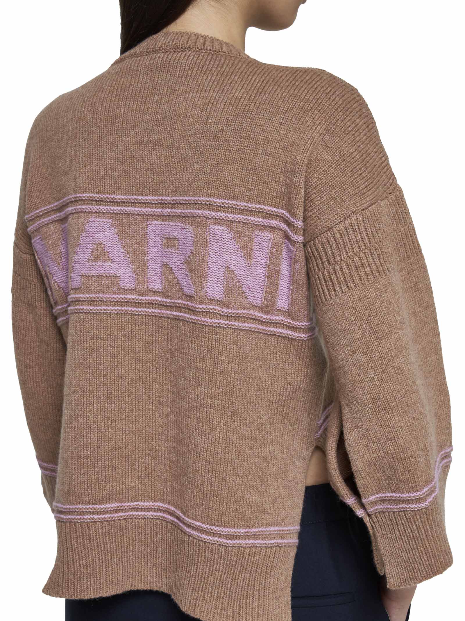 Shop Marni Sweater In Earth Of Siena