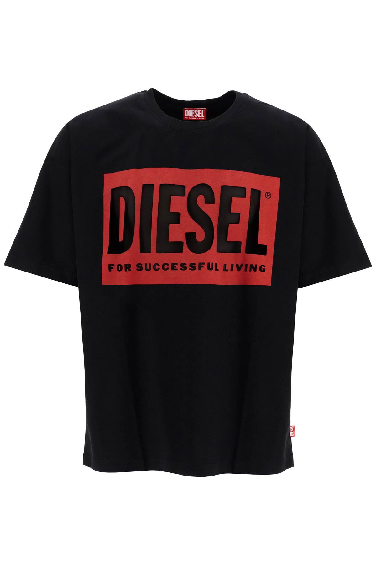 Shop Diesel Logo T-shirt With In Deep/black (black)