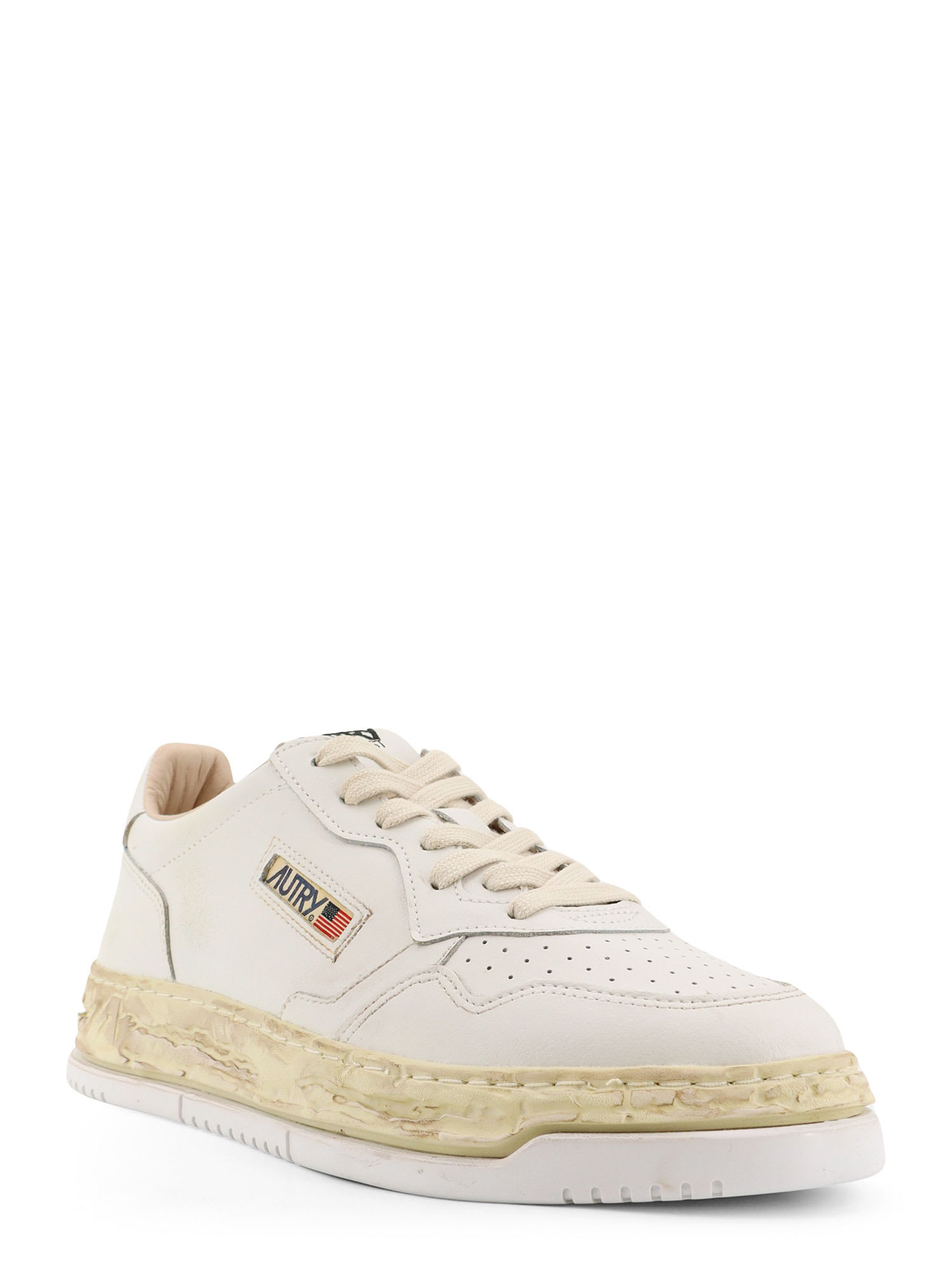 Autry Medalist Low Vintage X Mihara Yasuhiro White Sneakers With Handcrafted Sole In Leather Man In White