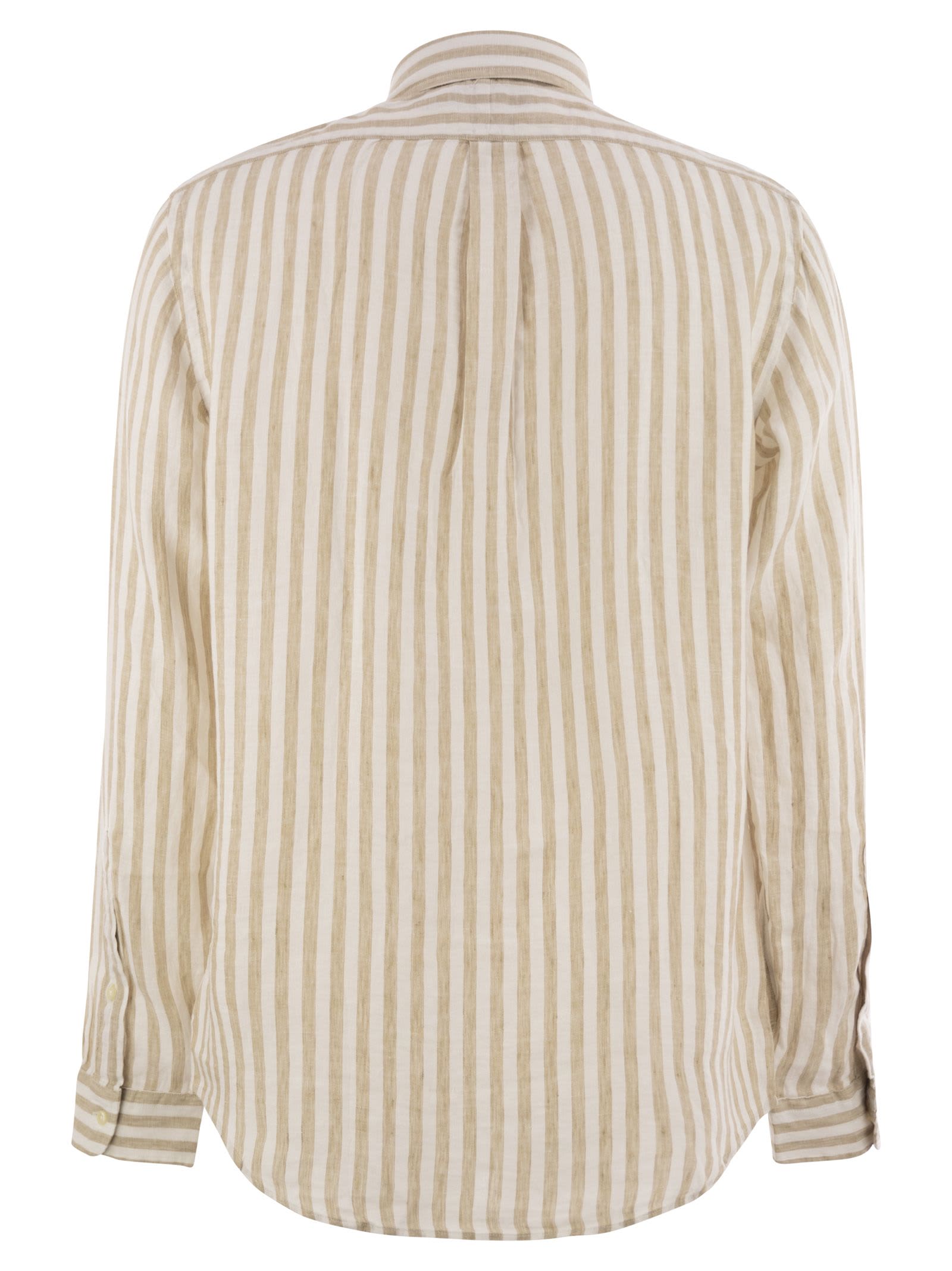 POLO RALPH LAUREN CUSTOM-FIT STRIPED LINEN SHIRT
