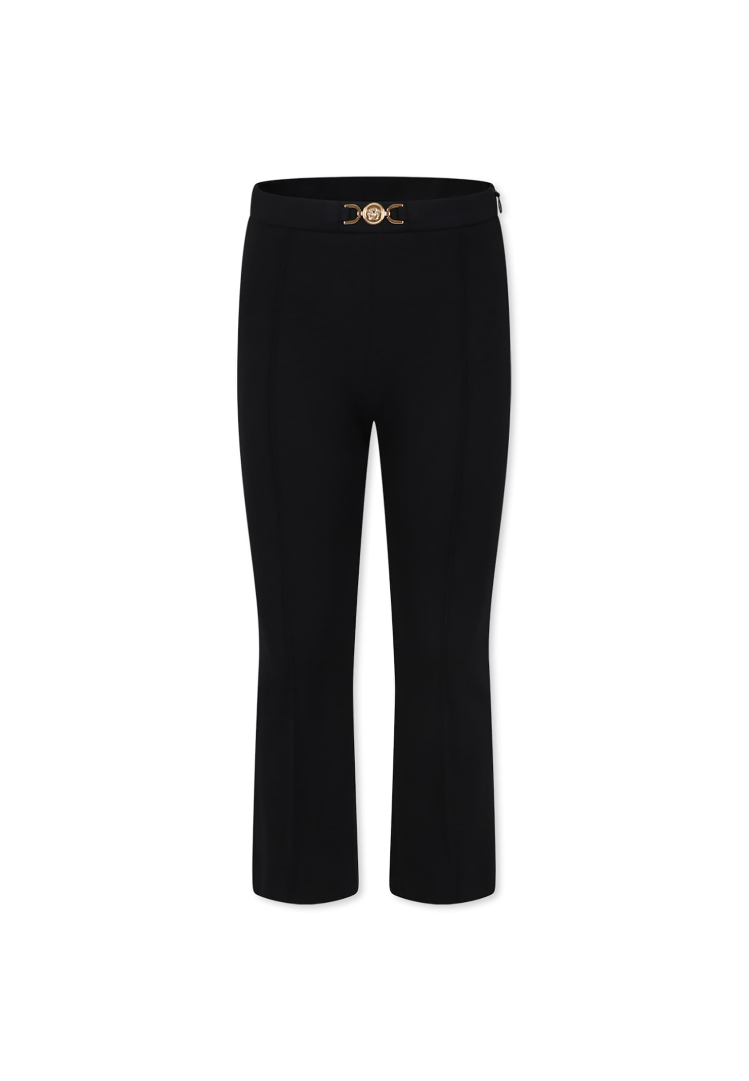Versace Kids' Black Trousers For Girl With Medusa
