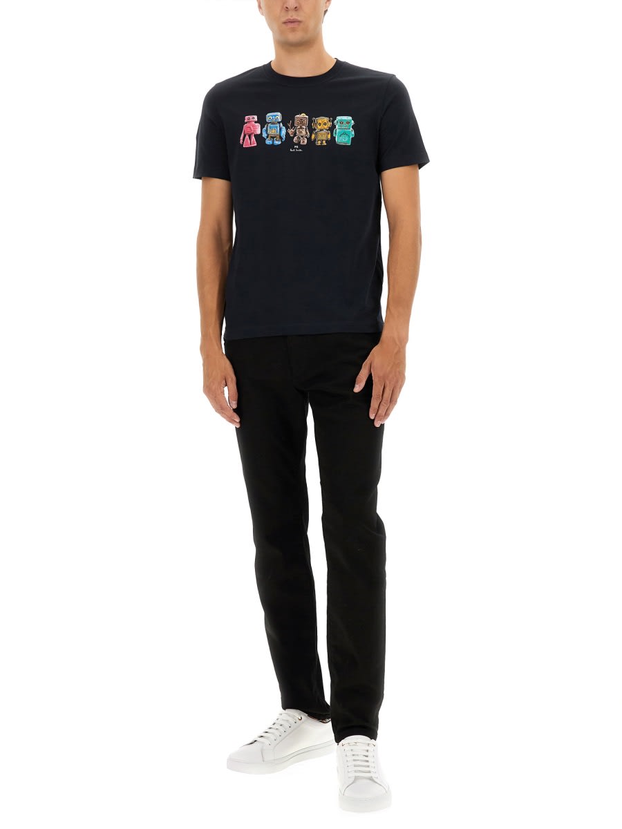 Paul Smith Robot Print T-shirt In Multi