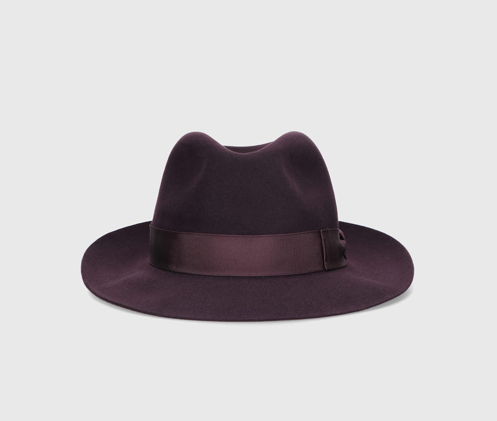 Shop Borsalino 50 Grams S.q. Felt In Dark Purple, Tone On Tone Hatband