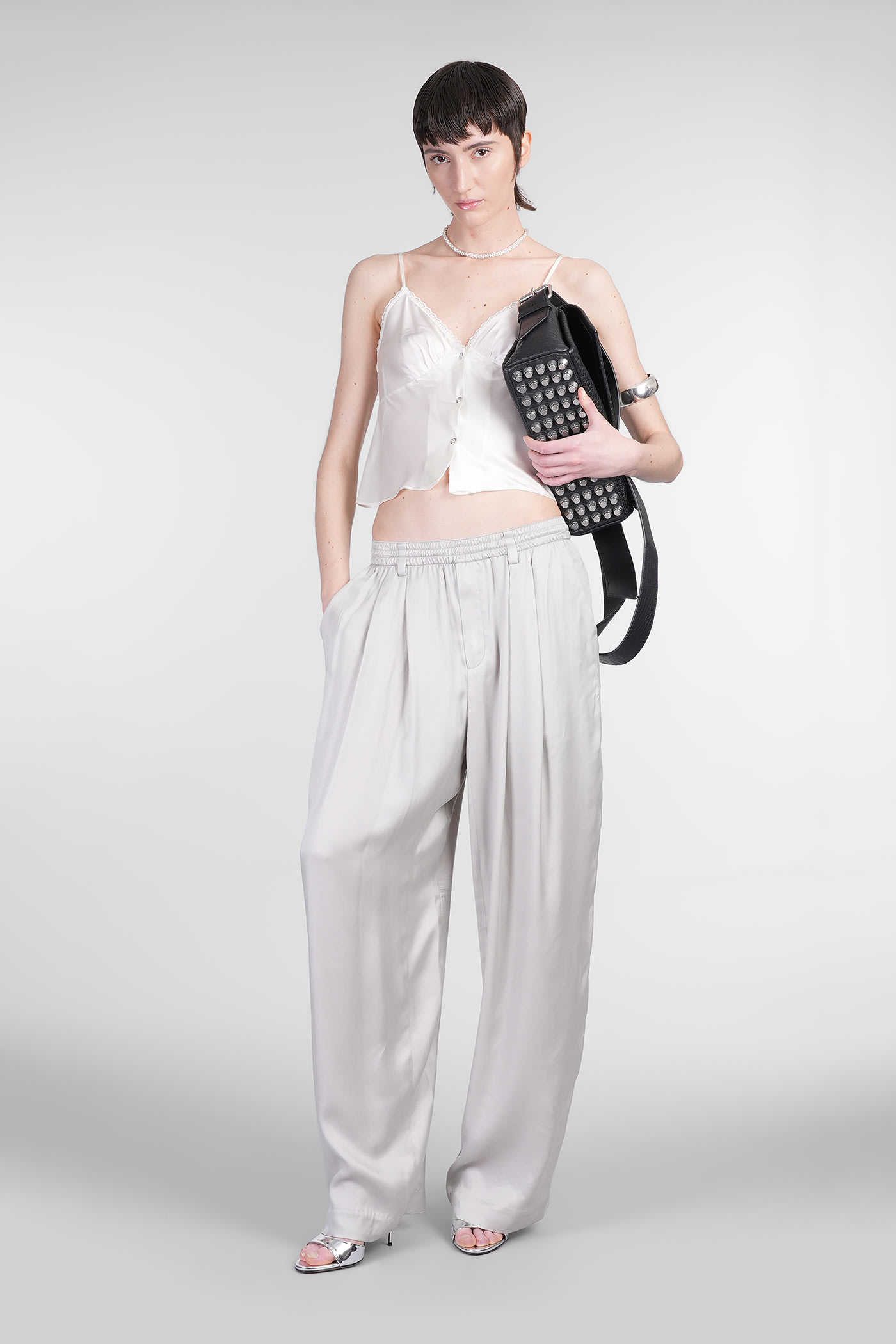 Alexander Wang Pants In Grey Viscose In Grey