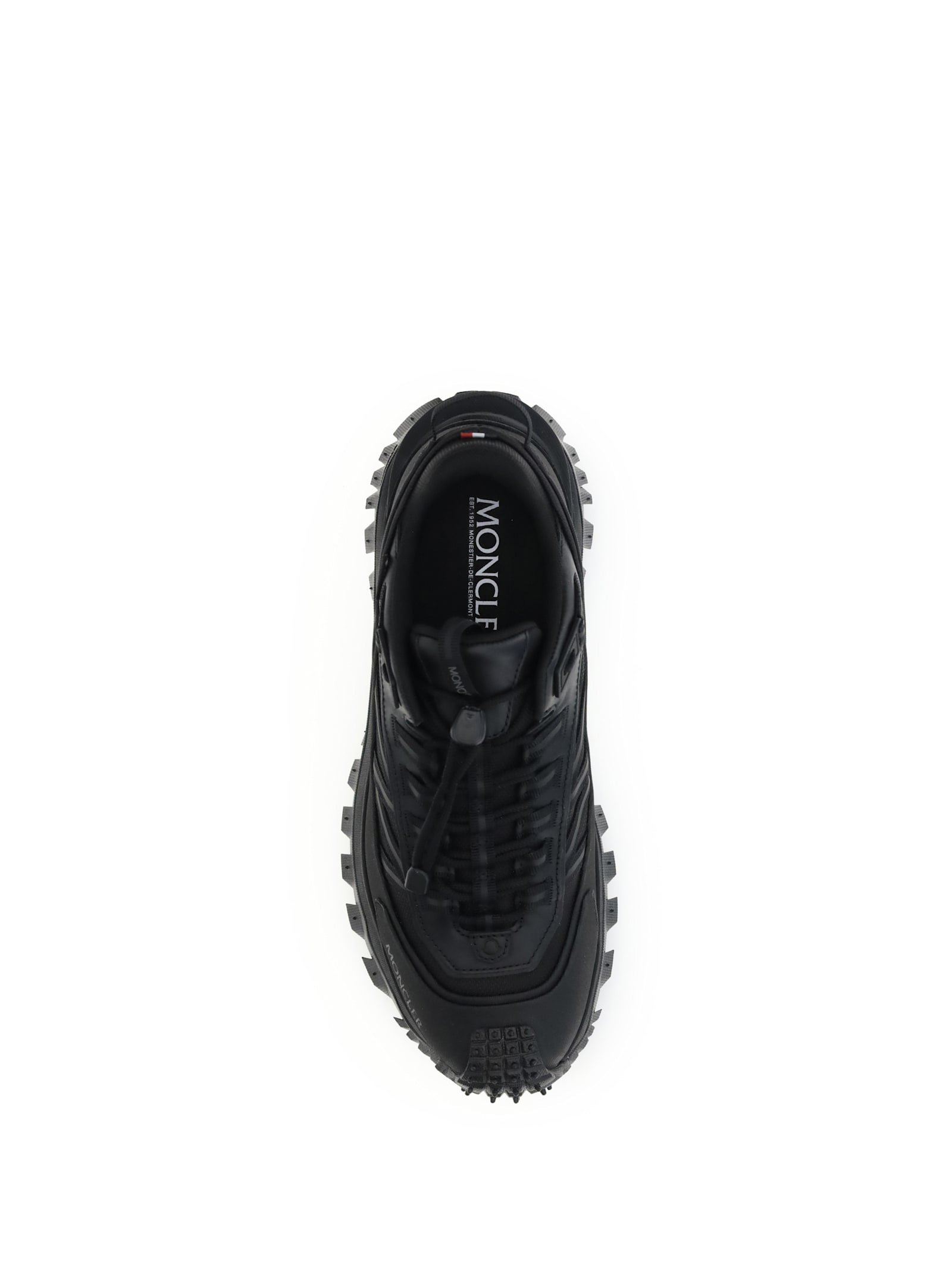 Moncler Men Trailgrip Gtx Mesh And Leather Sneakers In Black