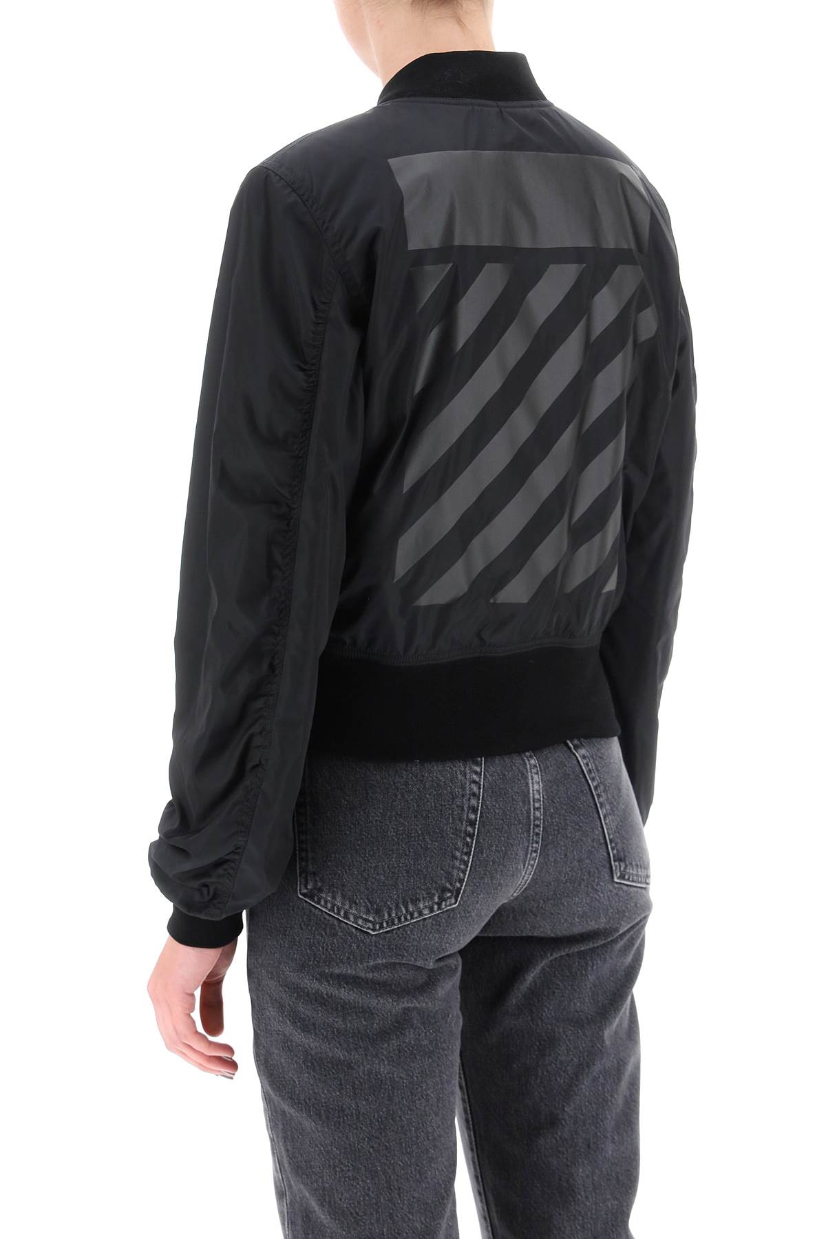 Shop Off-white Diagonals Light Bomber Jacket In Black