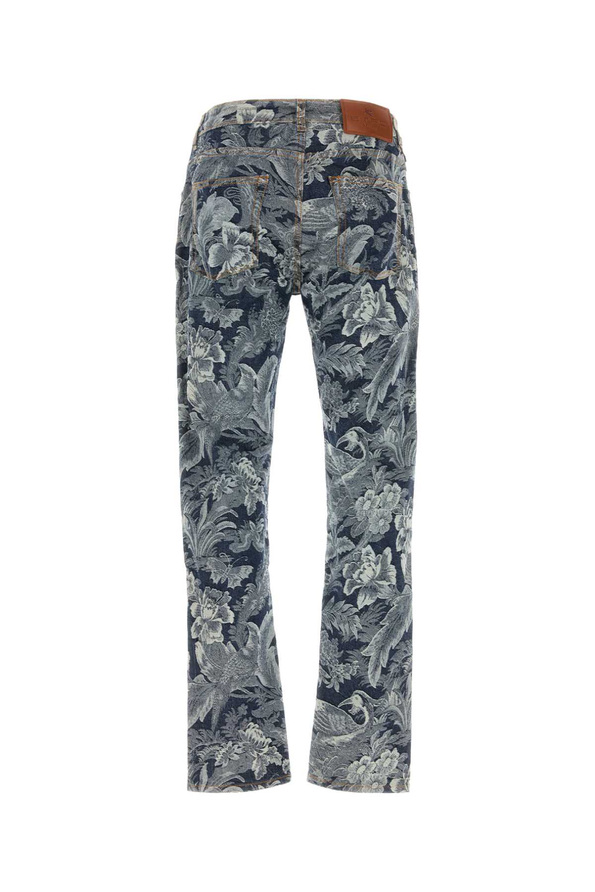 Shop Etro Embroidered Stretch Denim Jeans In S8461