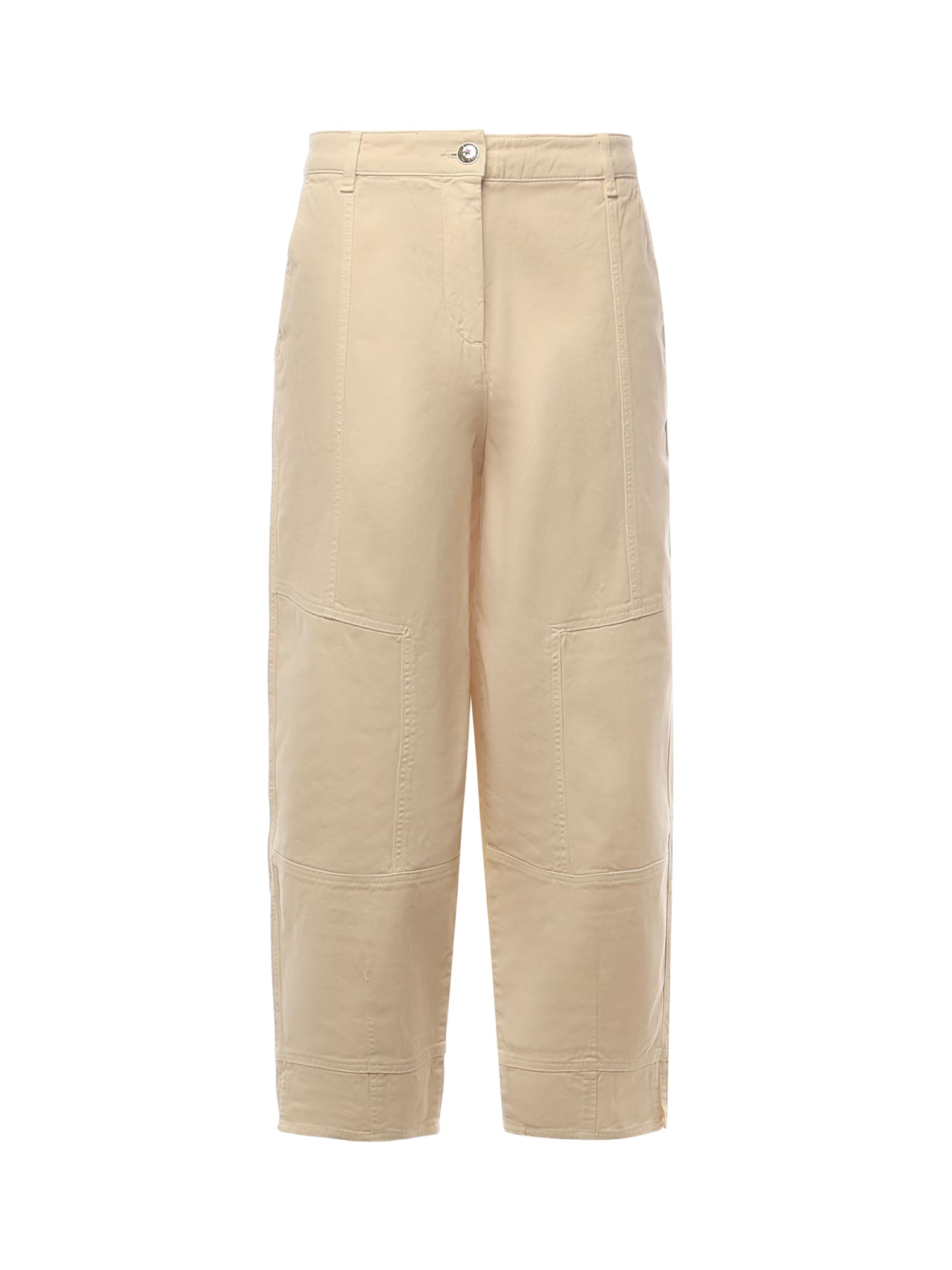 Pinko Cotton Balloon Pants In Neutral