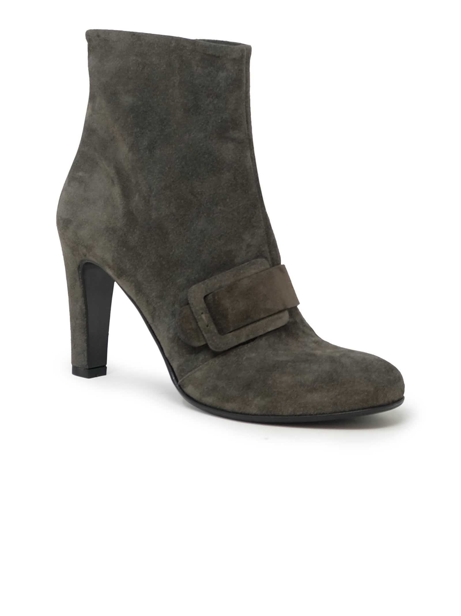 Shop Del Carlo Roberto  Suede Dafne Ankle Boots In 001 Grey