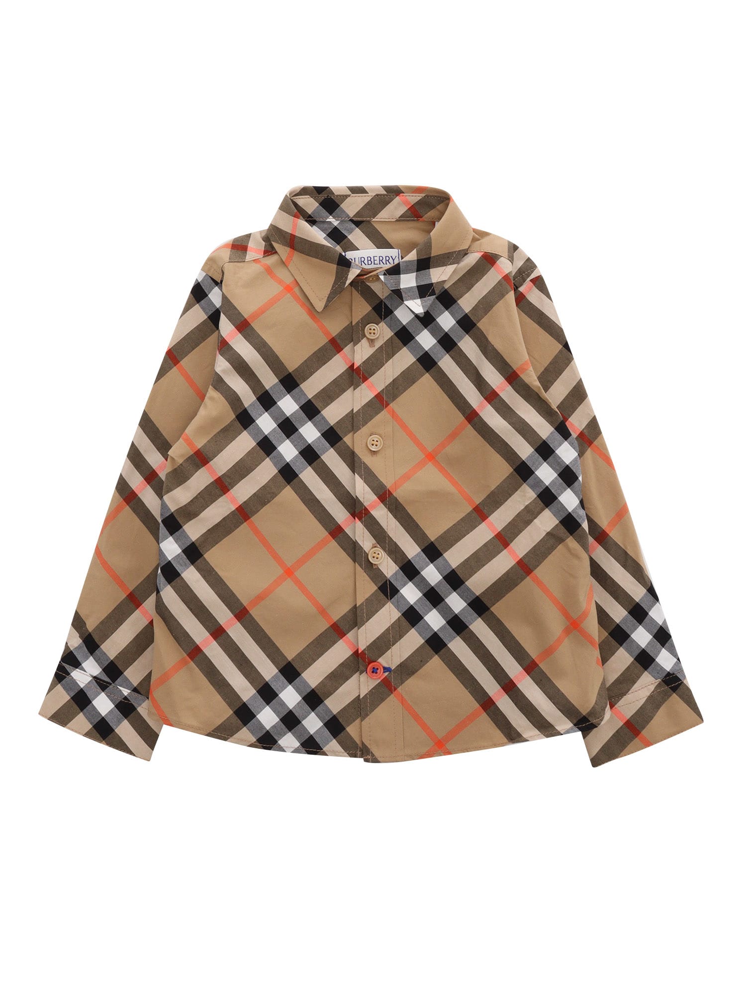 Burberry Kids Shirts Grey In Beige
