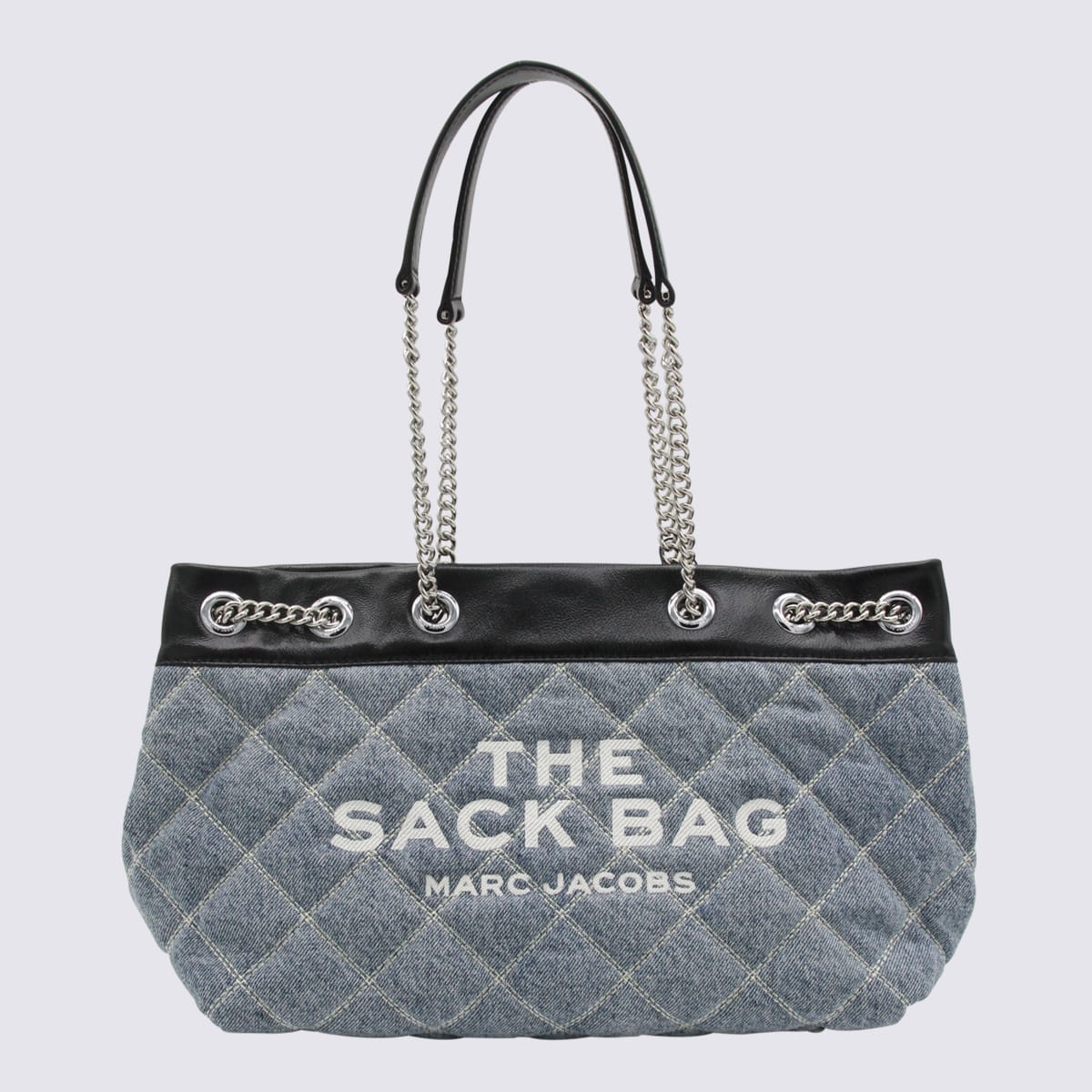 Blue Denim Cotton The Chain Sack Shoulder Bag