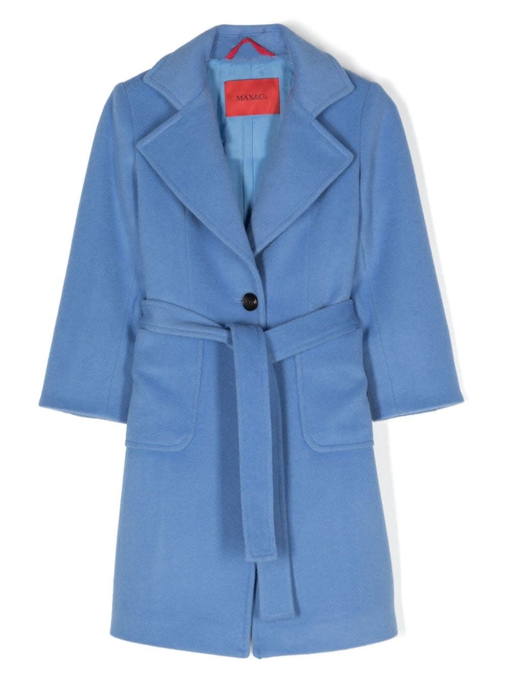 Shop Max&amp;co. Light Blue Wool Runaway Coat
