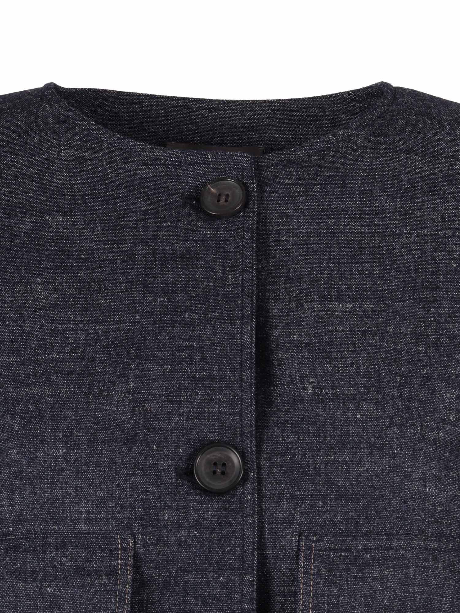 Lorena Antoniazzi Long Tailored Coat With Checkered Pattern And Classic Lapel In Blue