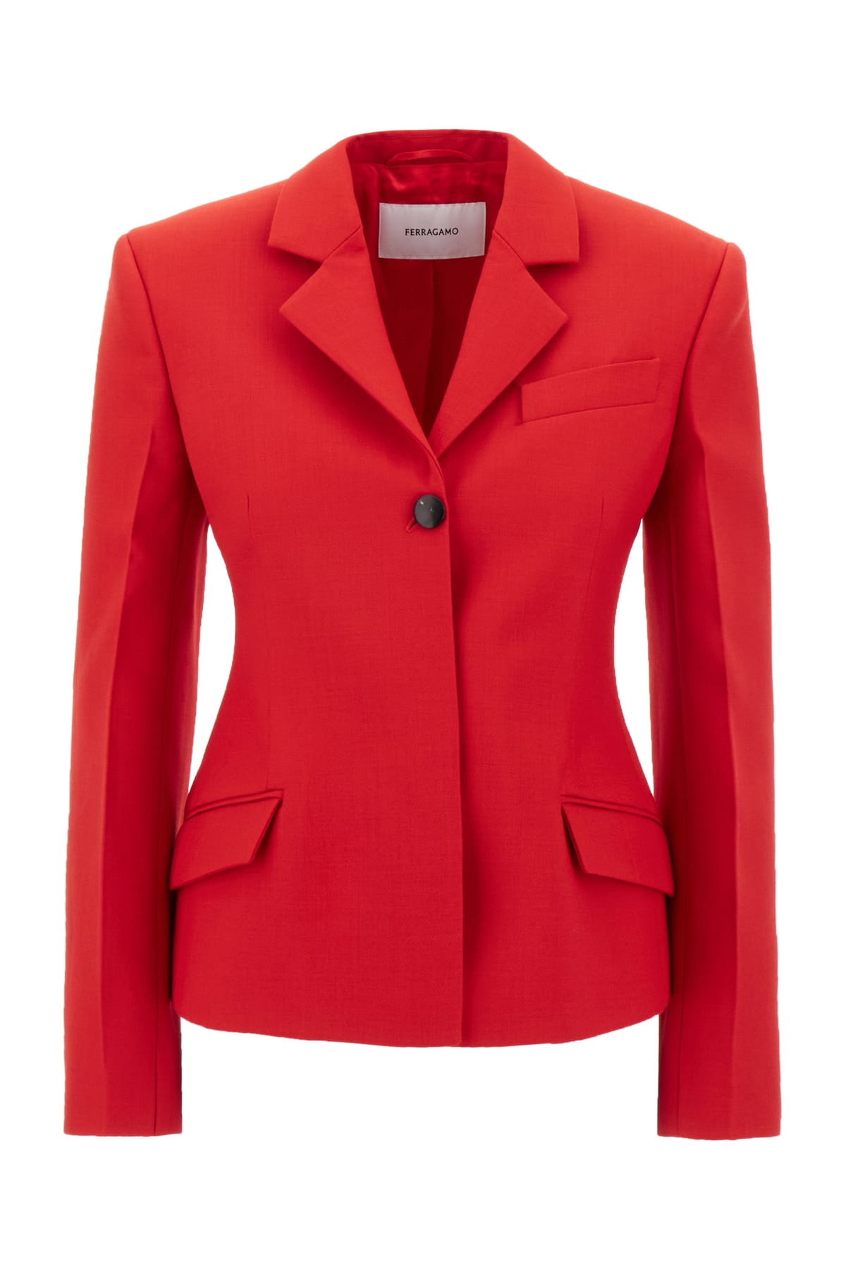 Ferragamo Wool Double Natte One-button Blazer Jacket In 005