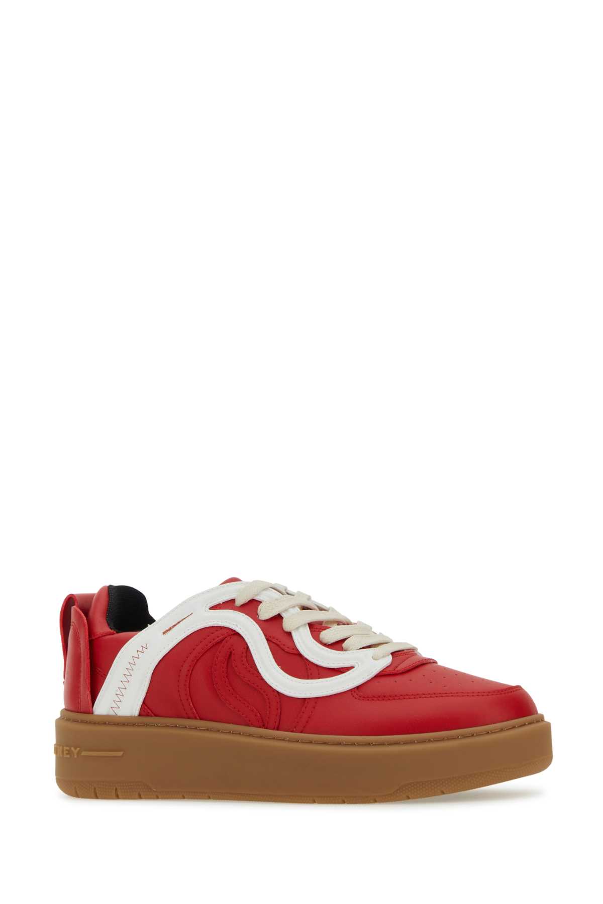 Shop Stella Mccartney Red Synthetic Leather S-wave 1 Sneakers In Red/white