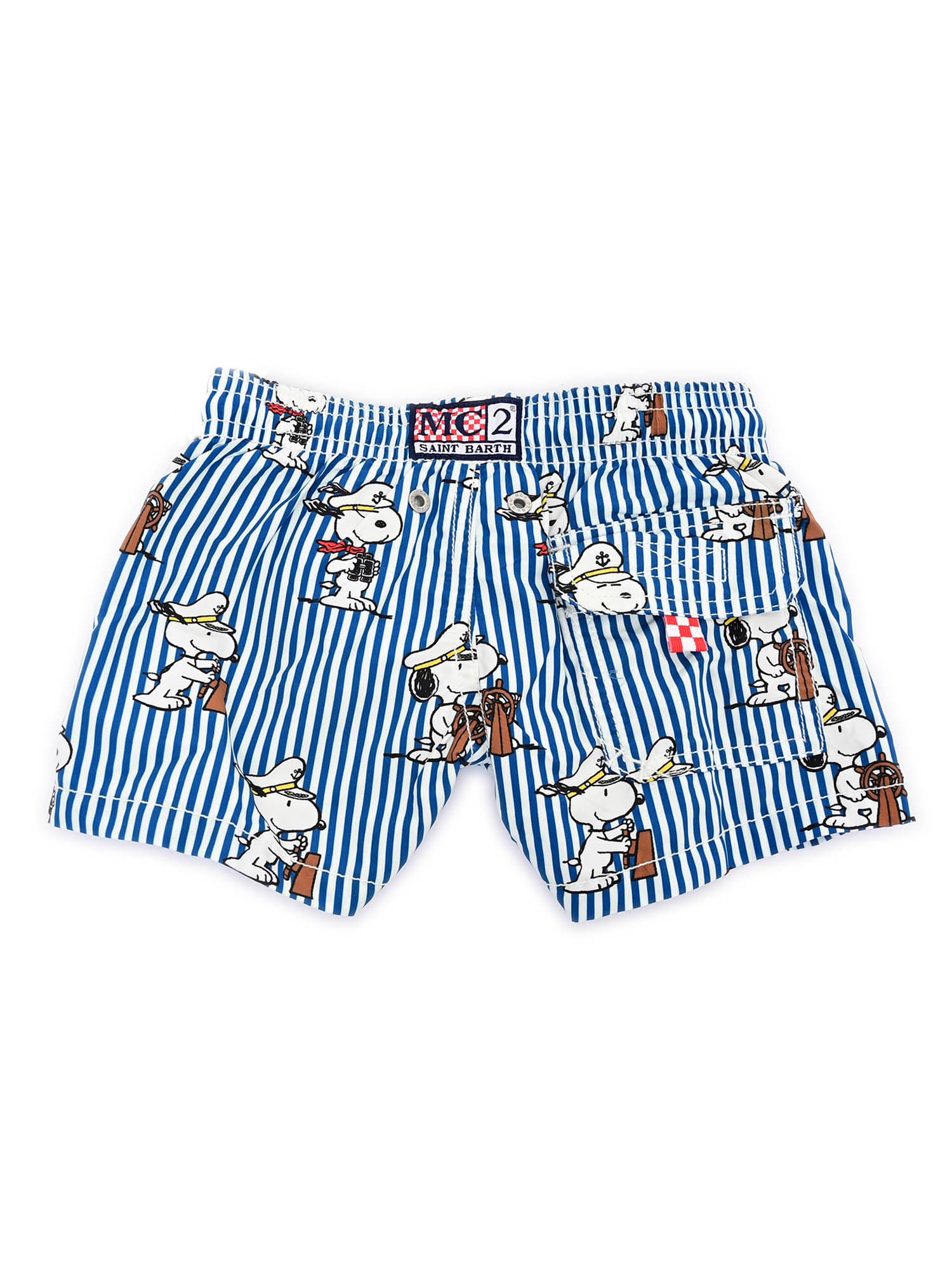 Mc2 Saint Barth Jean-snoopy Nautical Stripes S 61 In Blue