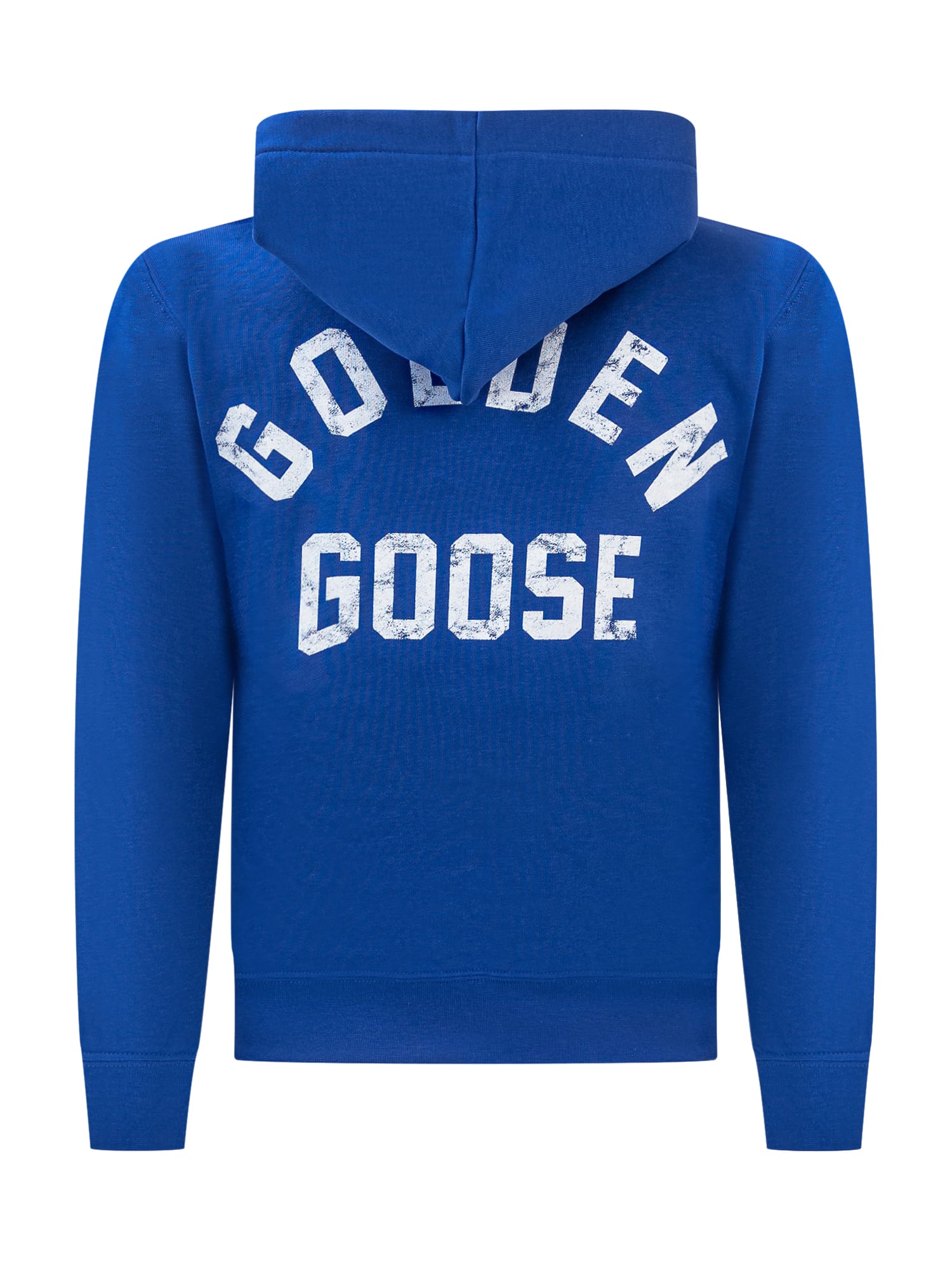Shop Golden Goose Hoodie With Logo In Mazarine Blue