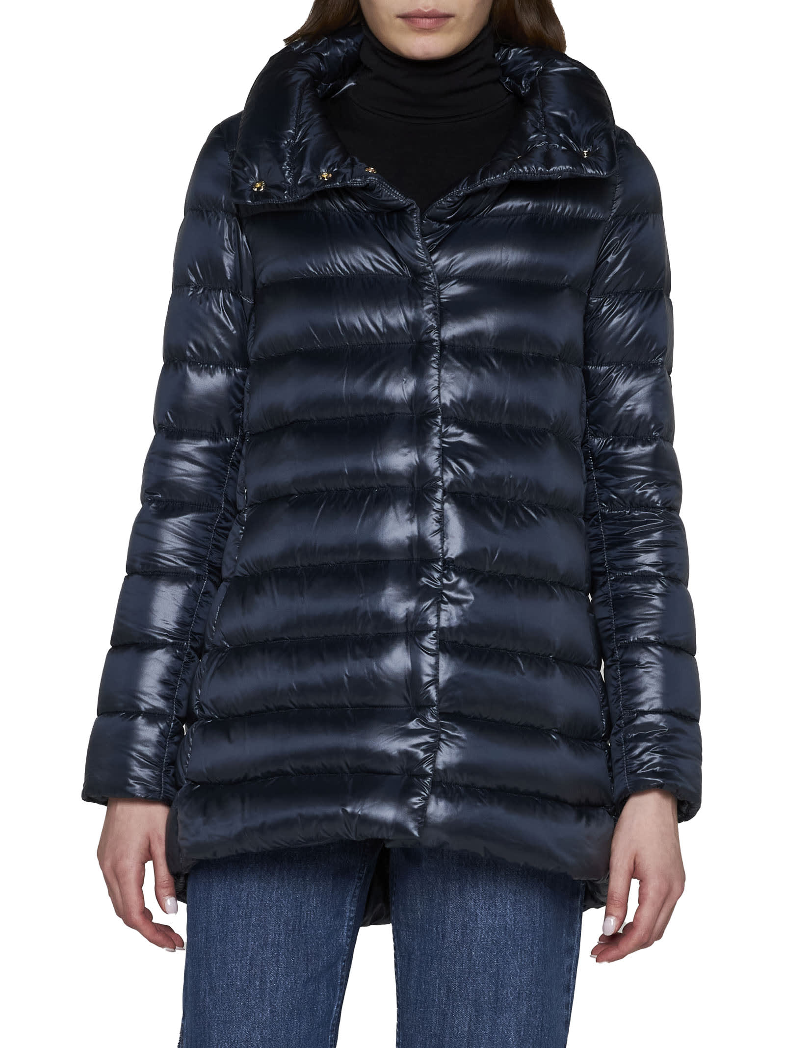 Herno Amelia Ultralight A-line Puffer Jacket In Blu