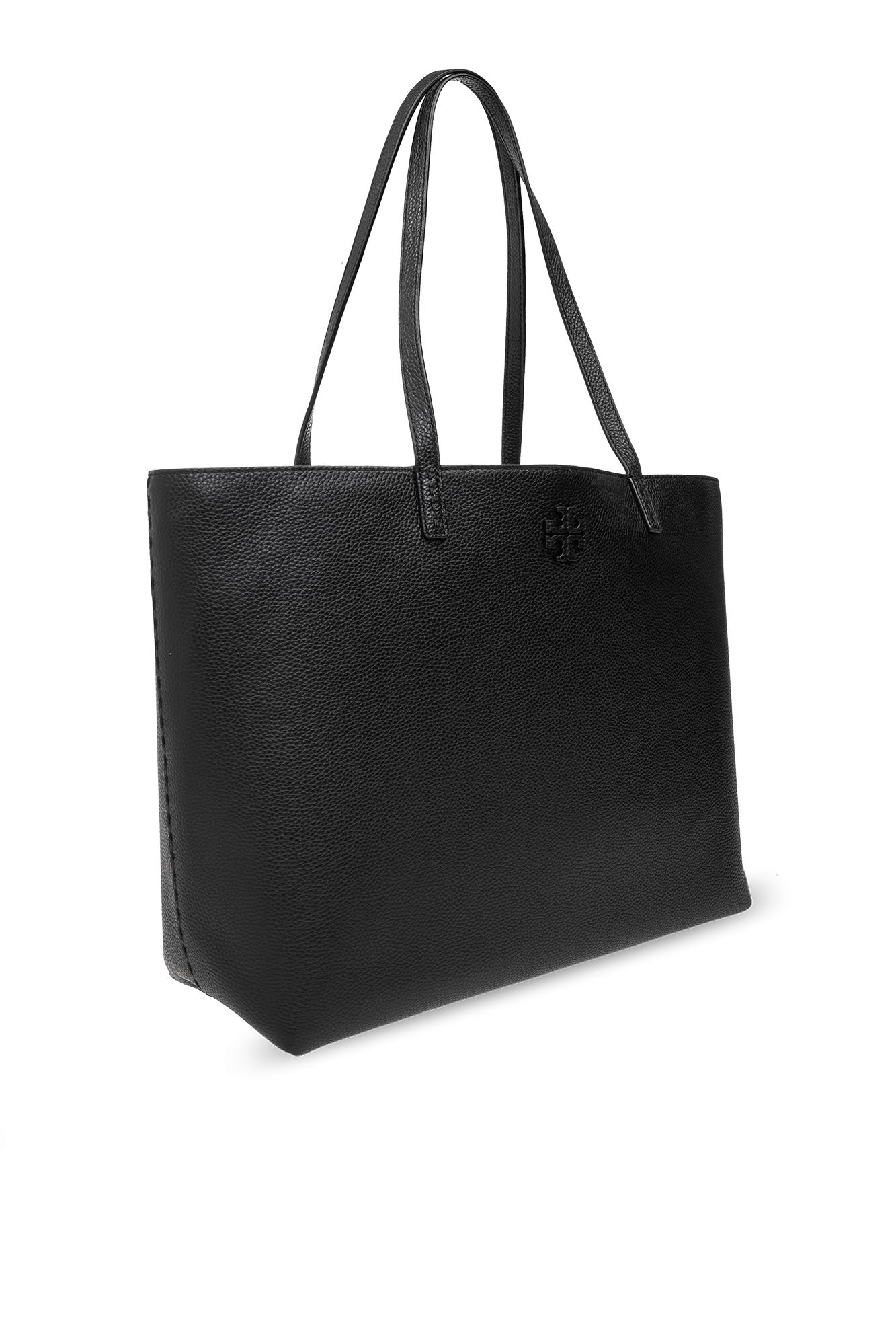 Shop Tory Burch Mcgraw Shopper Bag In Black