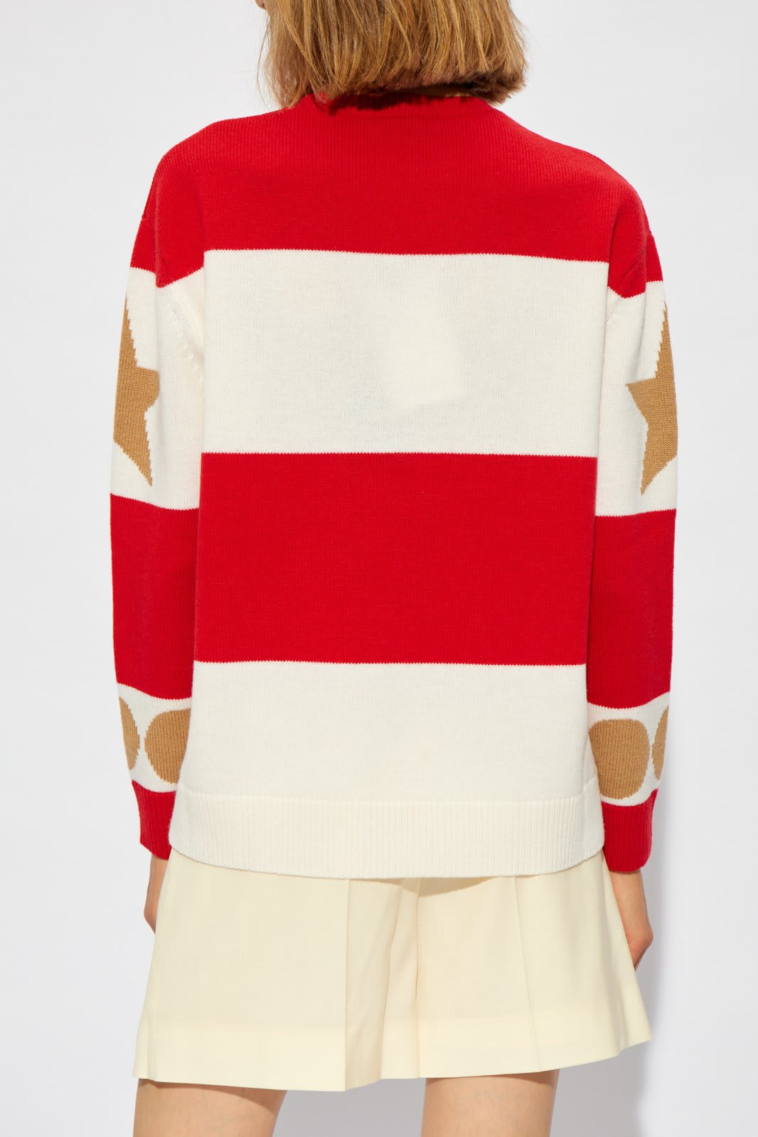 Shop Max Mara Star Patterned Crewneck Jumper In Red/white